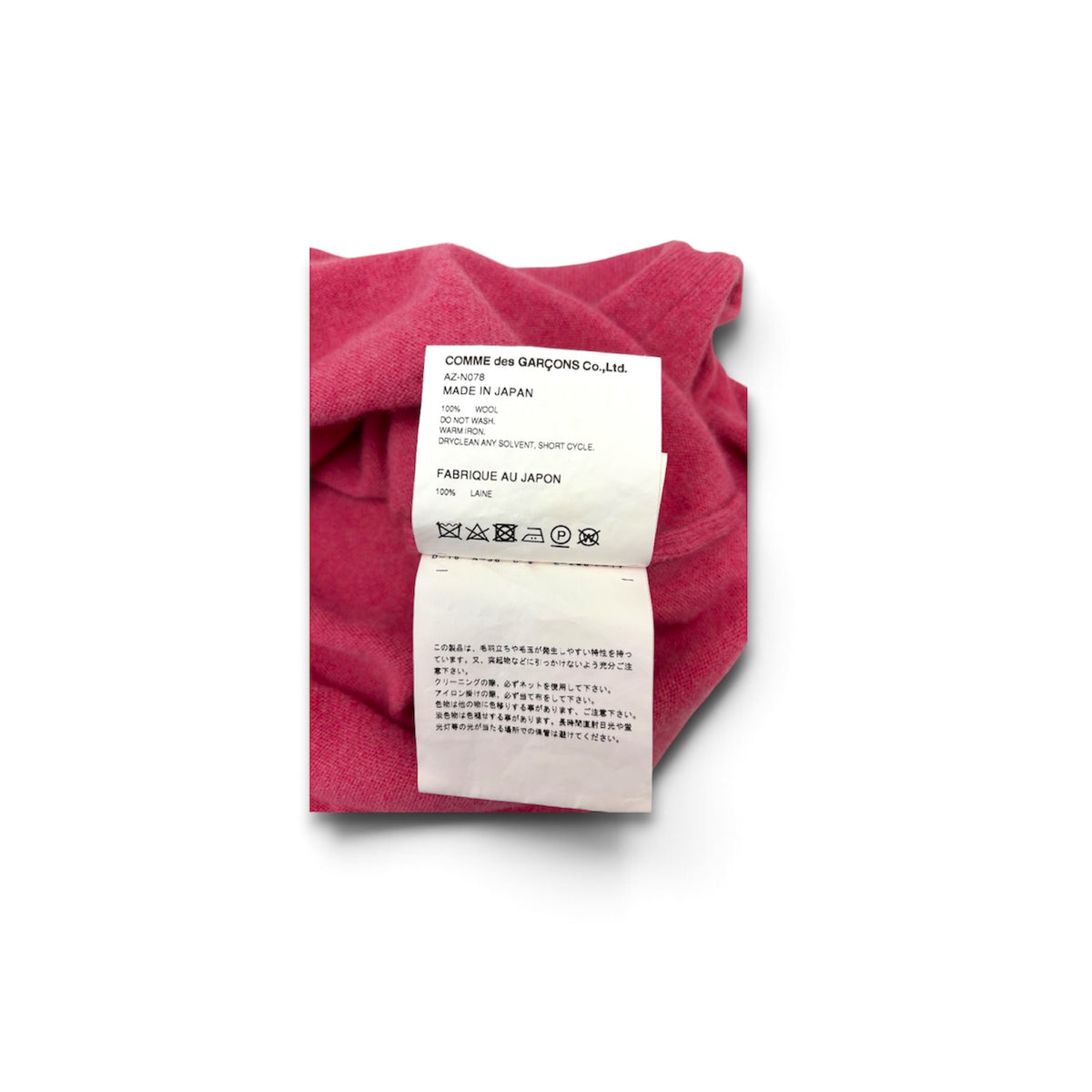 PLAY COMME DES GARCONS KNITWEAR XXL MENS PINK RANK (B) AZ-N078