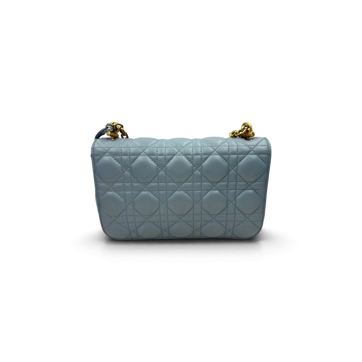 Christian Dior Shoulder Bag Addict Cannage Sky Blue Stain 09-B0-0157 Rank(B)