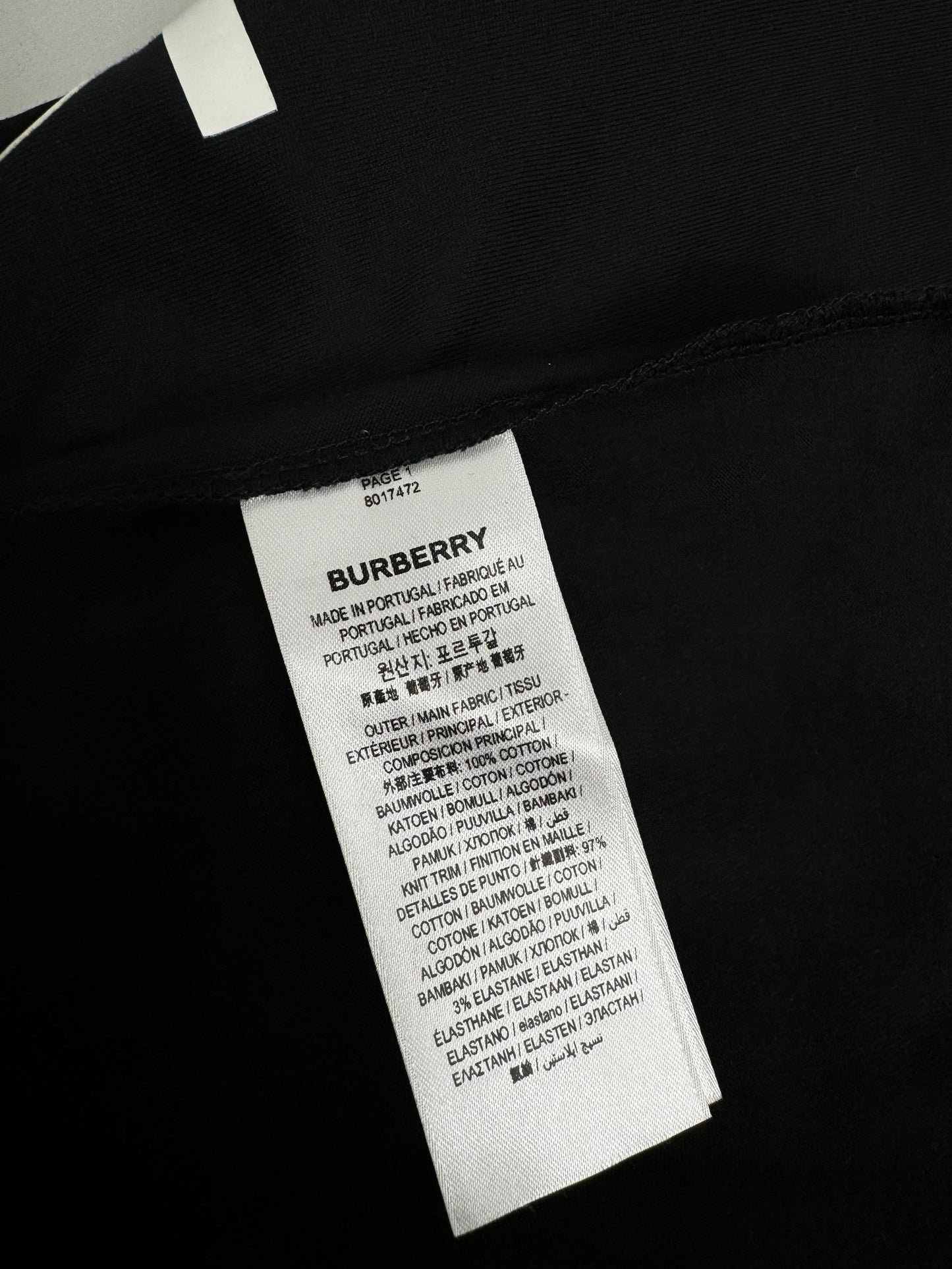 T-shirt BURBERRY XXS Mens Black 8017472/69C