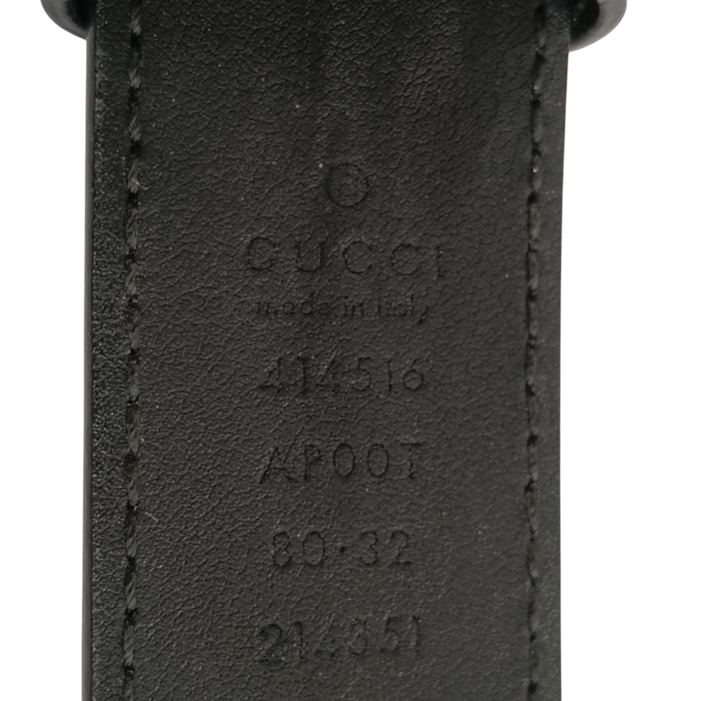 GUCCI Belt Black 414516 Rank (B) *Hole