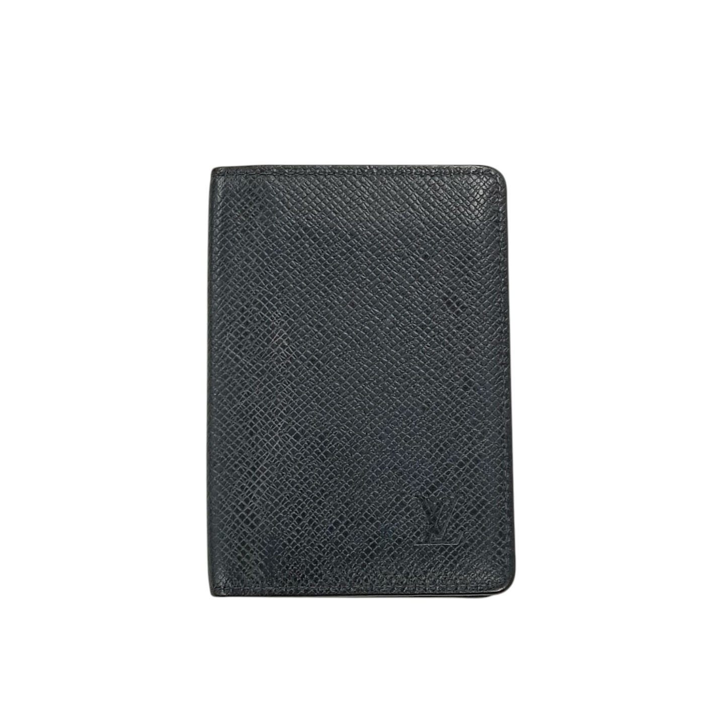 LOUIS VUITTON Card Case Taiga Black Initial DCW M30512