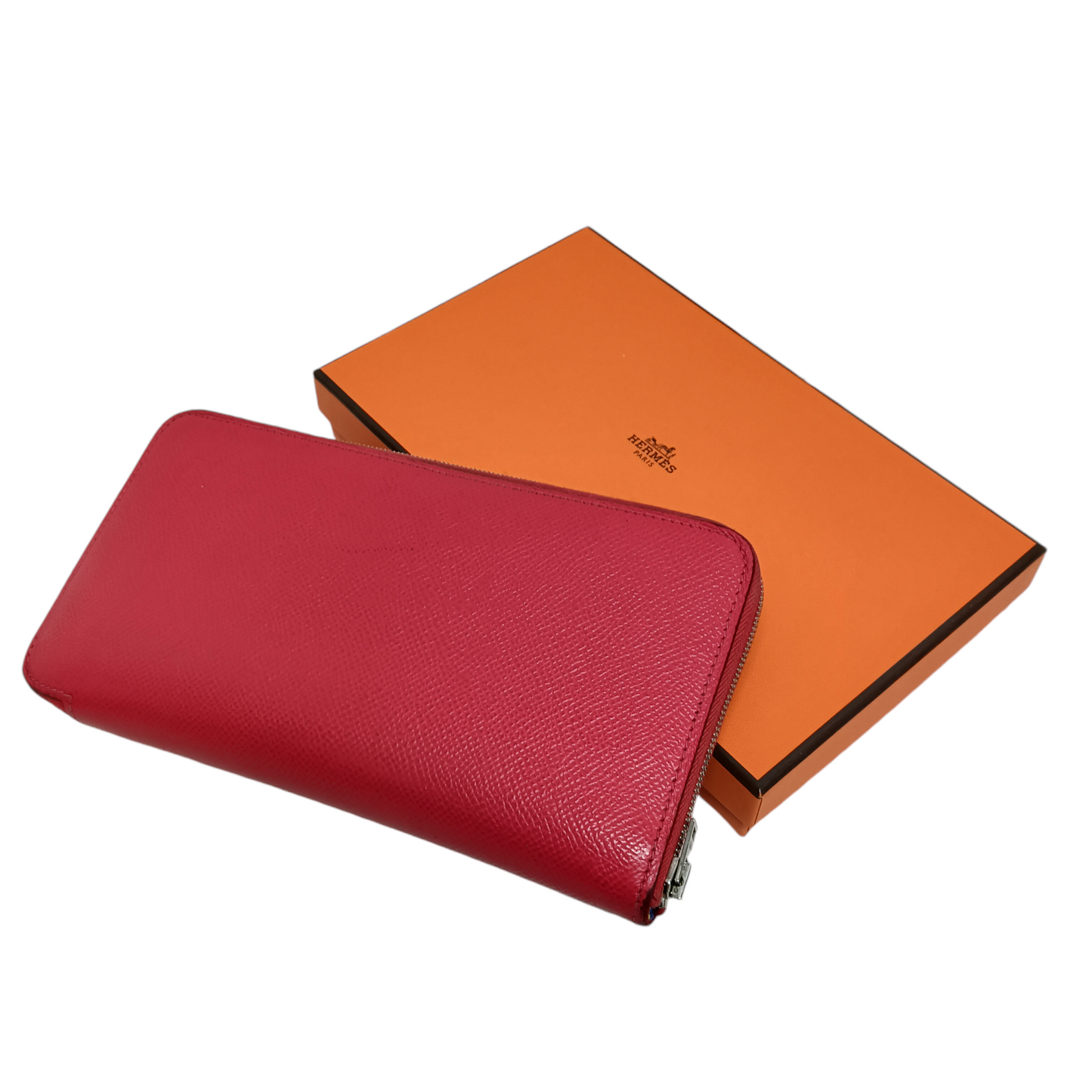 HERMES Long Wallet Red Azap Long silk VoEpson