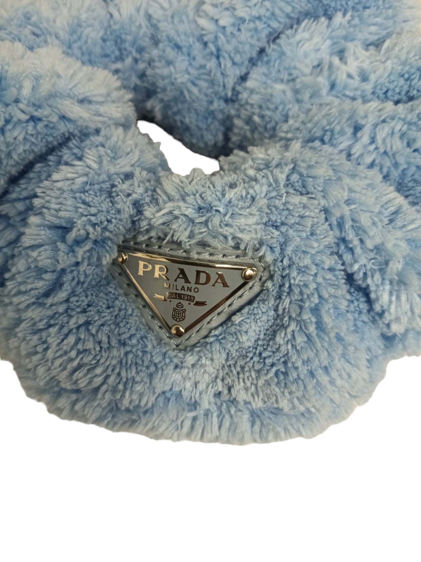 PRADA SKY BLUE FUR HAIR TIE RANK (A)