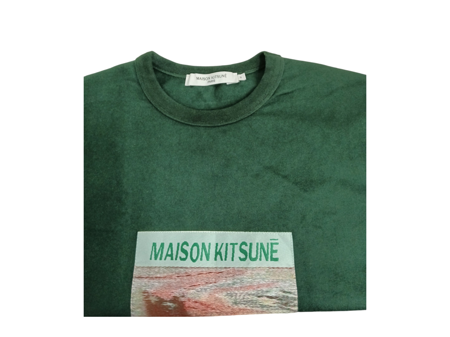 MAISON KITSUNE T-SHIRT XS MENS GREEN HMO 0142KJ0027 RANK(B)