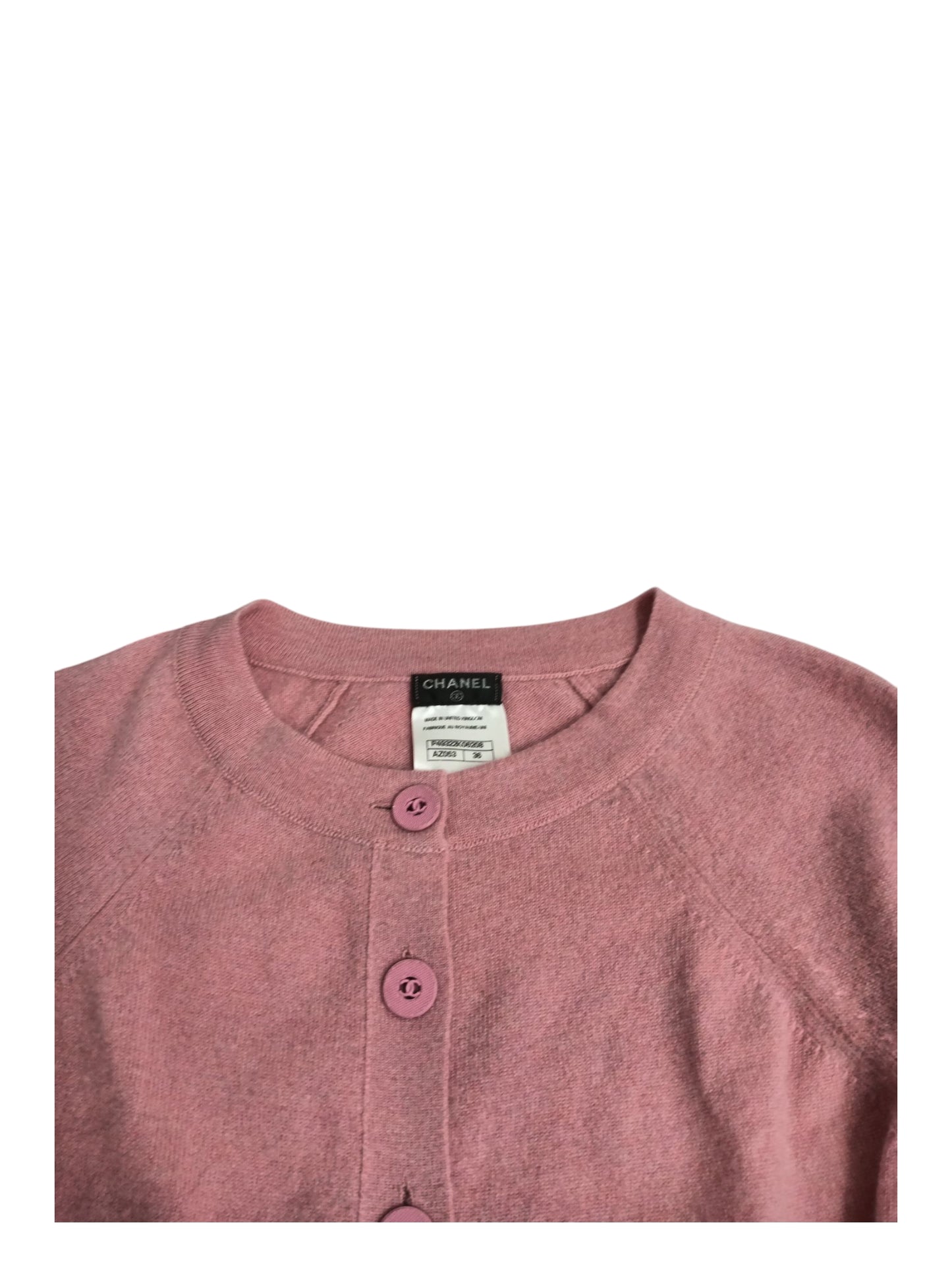 CHANEL CARDIGAN 36 LADY'S PINK P49322K06208 AZ053 CASHMERE
