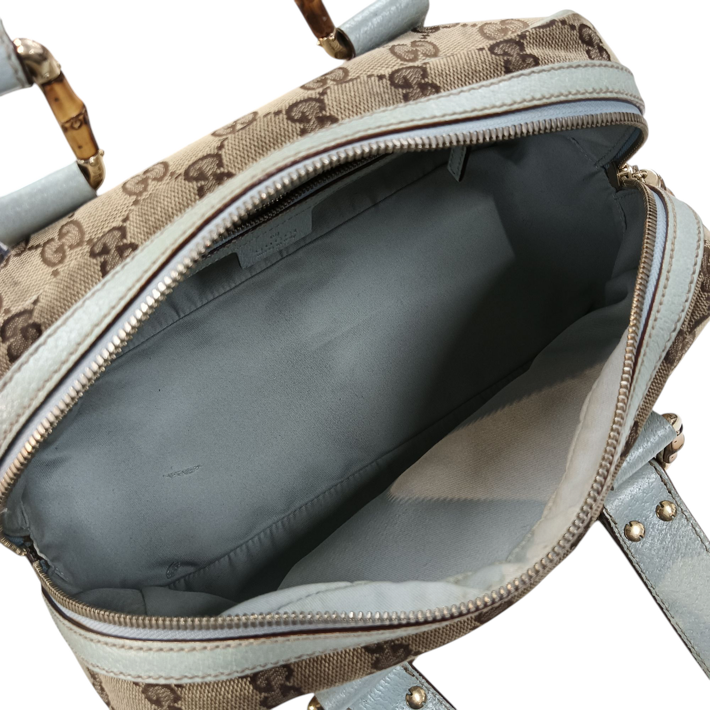 GUCCI Shoulder Bag Brown/sky blue 154376