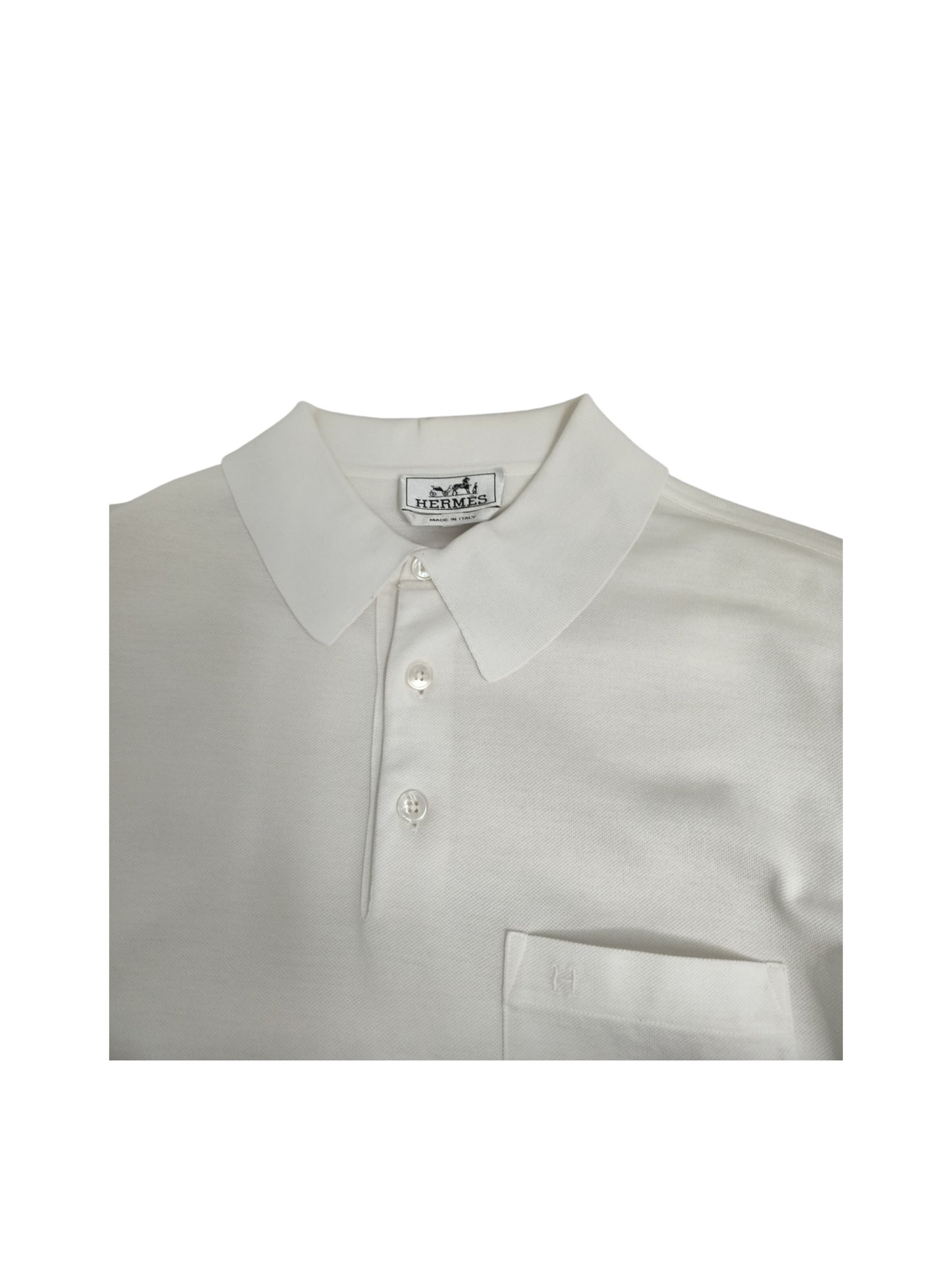 HERMES POLO SHIRT XS MENS WHITE