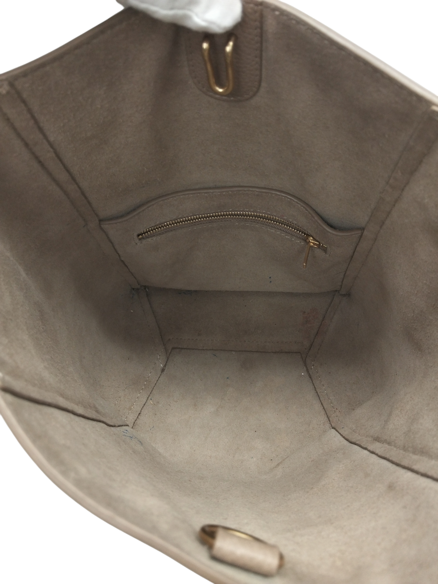 CELINE SHOULDER BAG SANGLE SMALL W CU0182 BEIGE RANK (C) STAIN/DAMAGE
