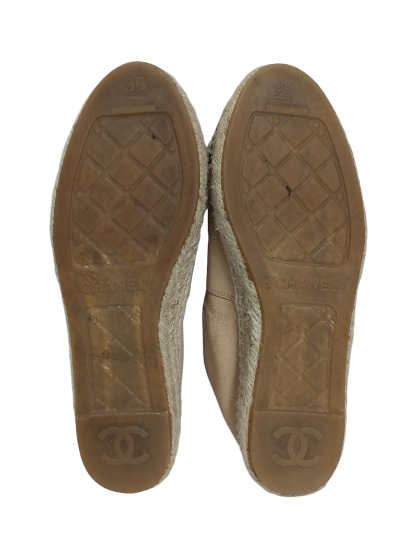 CHANEL ESPADRILLE SIZE 35 LADY'S BEIGE/BLACK G29762