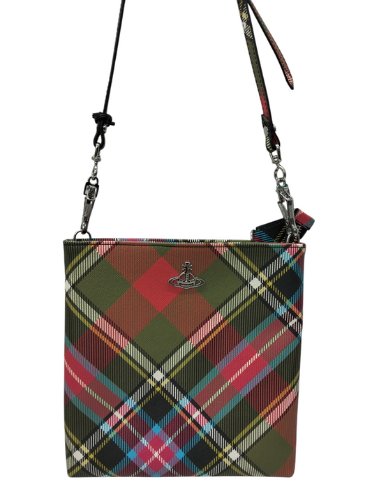 VIVIENNE WESTWOOD SHOULDER BAG VEGAN GREEN/RED RECYCLED MATERIAL RANK (A)