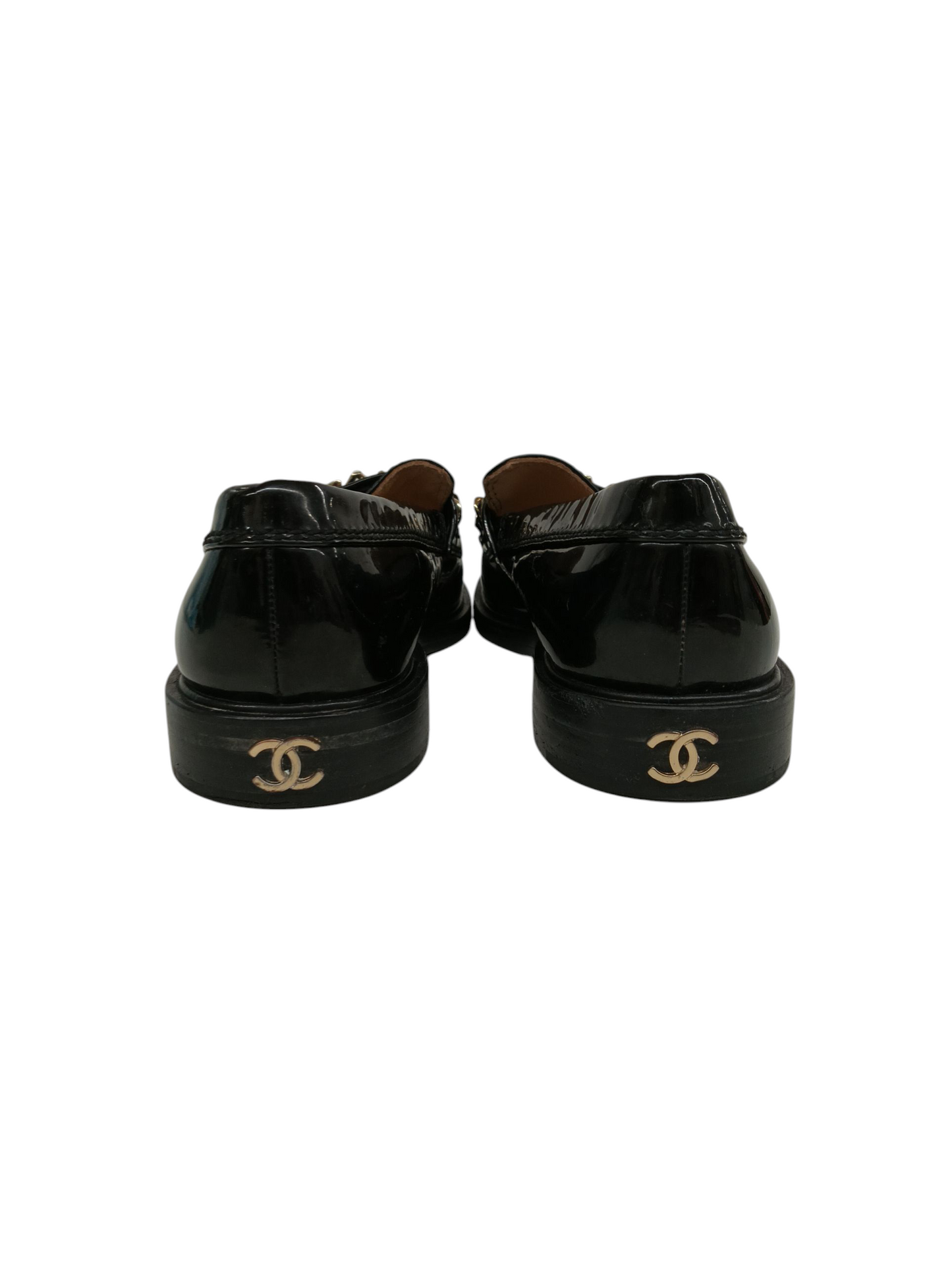 CHANEL Loafers Size 38 G37430 Lady's Black