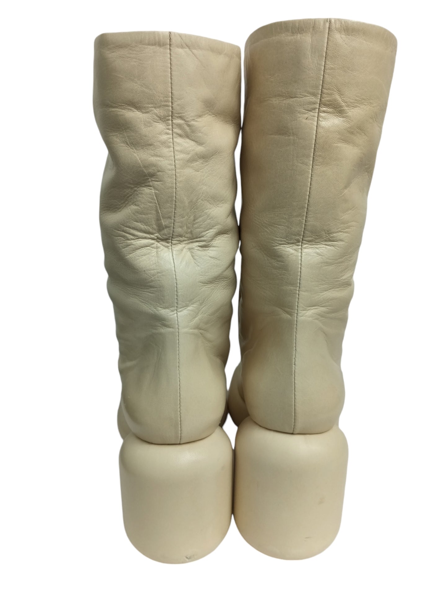 JIL SANDER PLATFORM BOOTS SIZE 37 1/2 IVORY STAIN