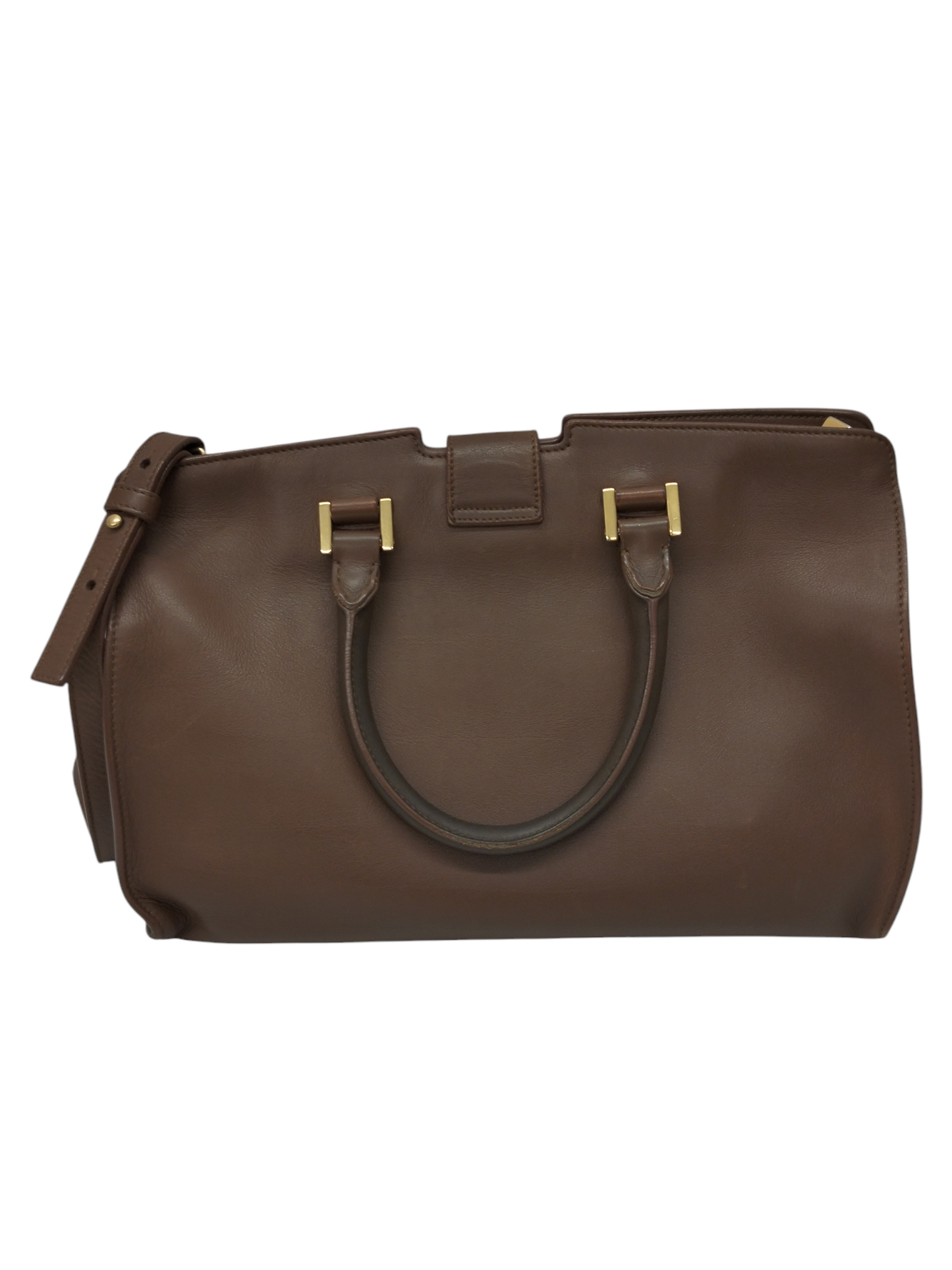SAINT LAURENT PARIS 2 WAY BAG PETIT CABAS BROWN 311210 DAMAGE 527411 RANK (C)