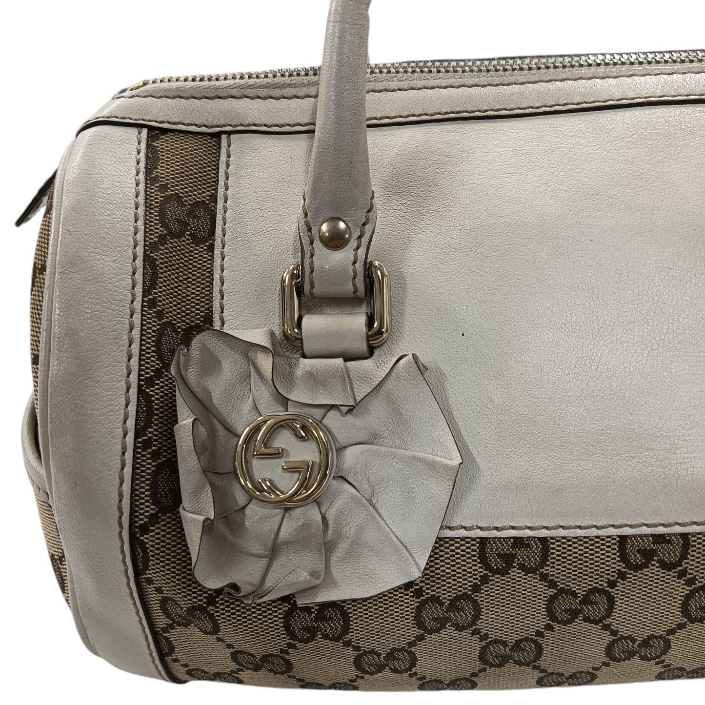 GUCCI HANDBAG WHITE/BROWN