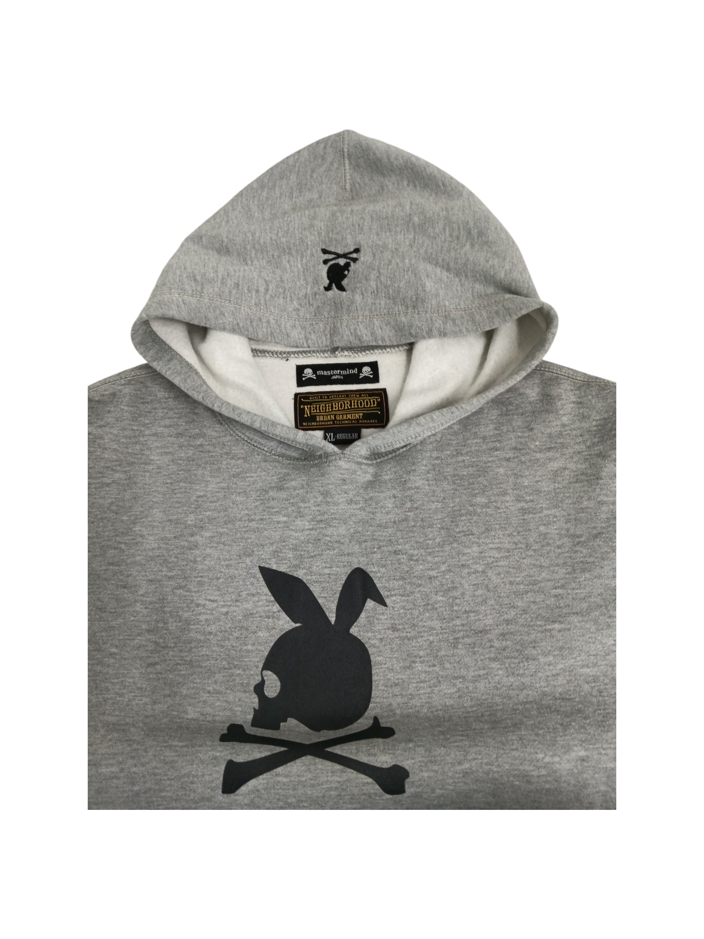 MASTERMIND JAPAN/NEIGH PULL OVER HOODIE MENS GRAY FLUFF XL SIZE