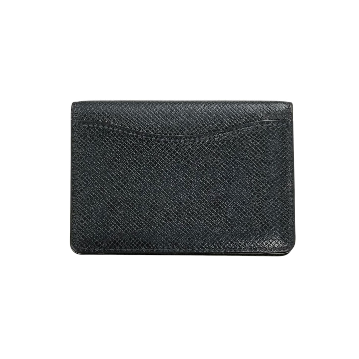 LOUIS VUITTON Card Case Taiga Black Initial DCW M30512