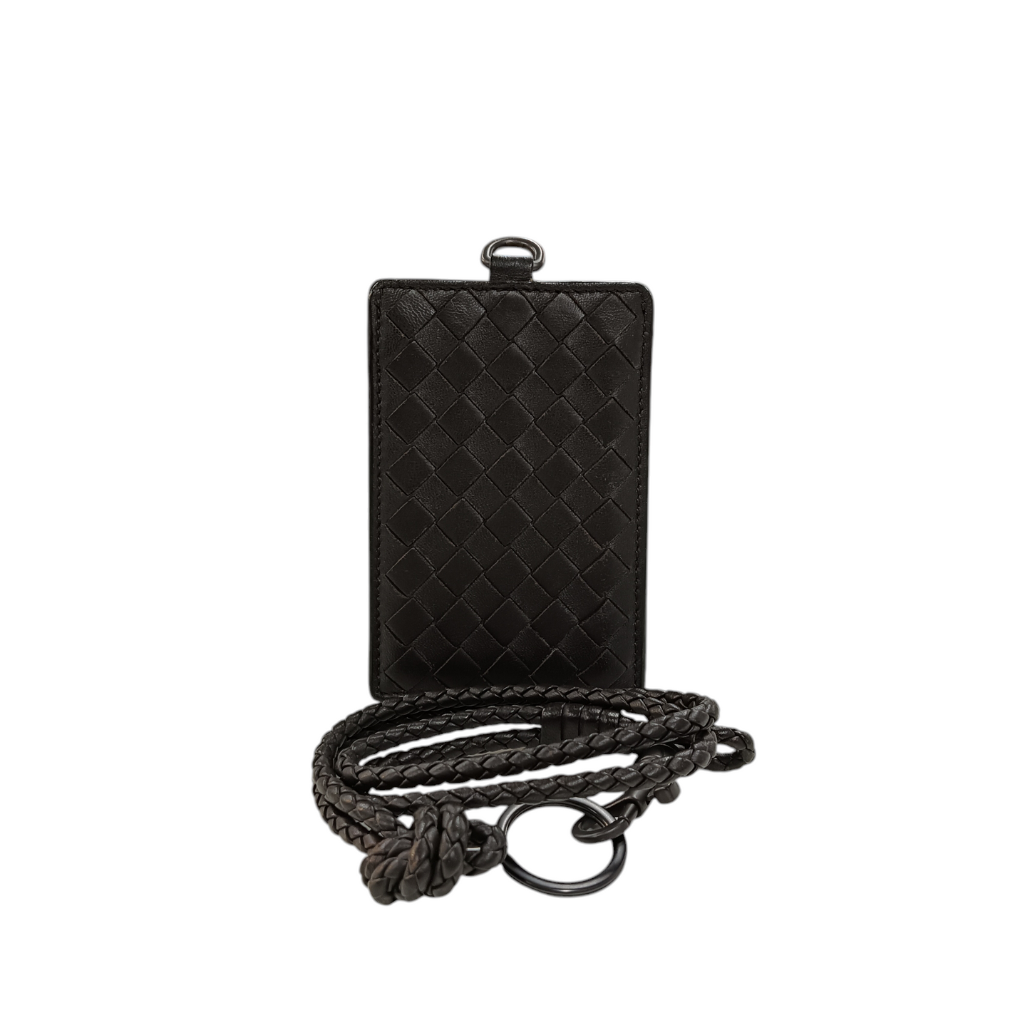 BOTTEGA VENETA CARD CASE WITH STRAP DARK BROWN S01297665M