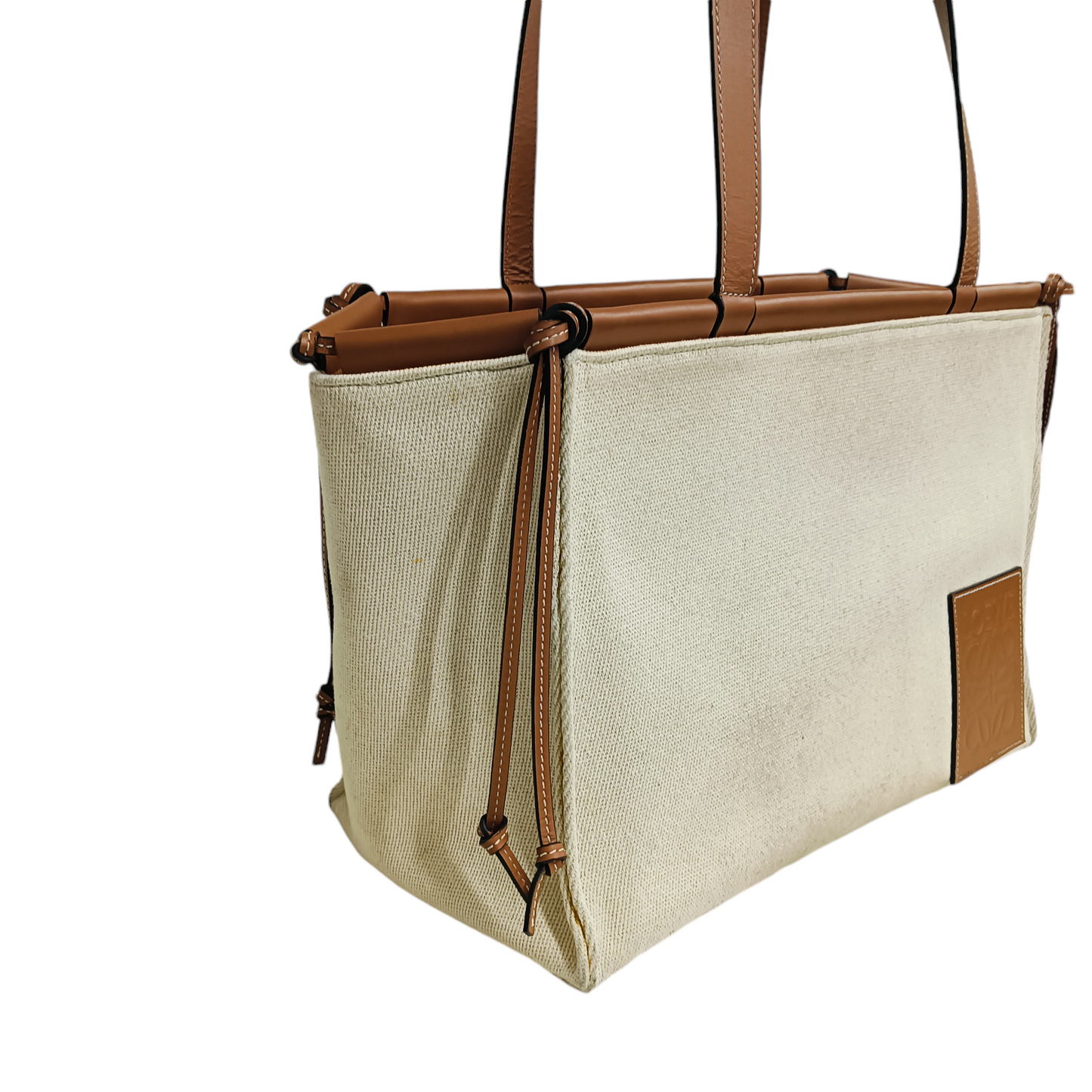 LOEWE TOTE BAG A612A93X18 Beige/Brown Damage/Stain 702137 Rank B