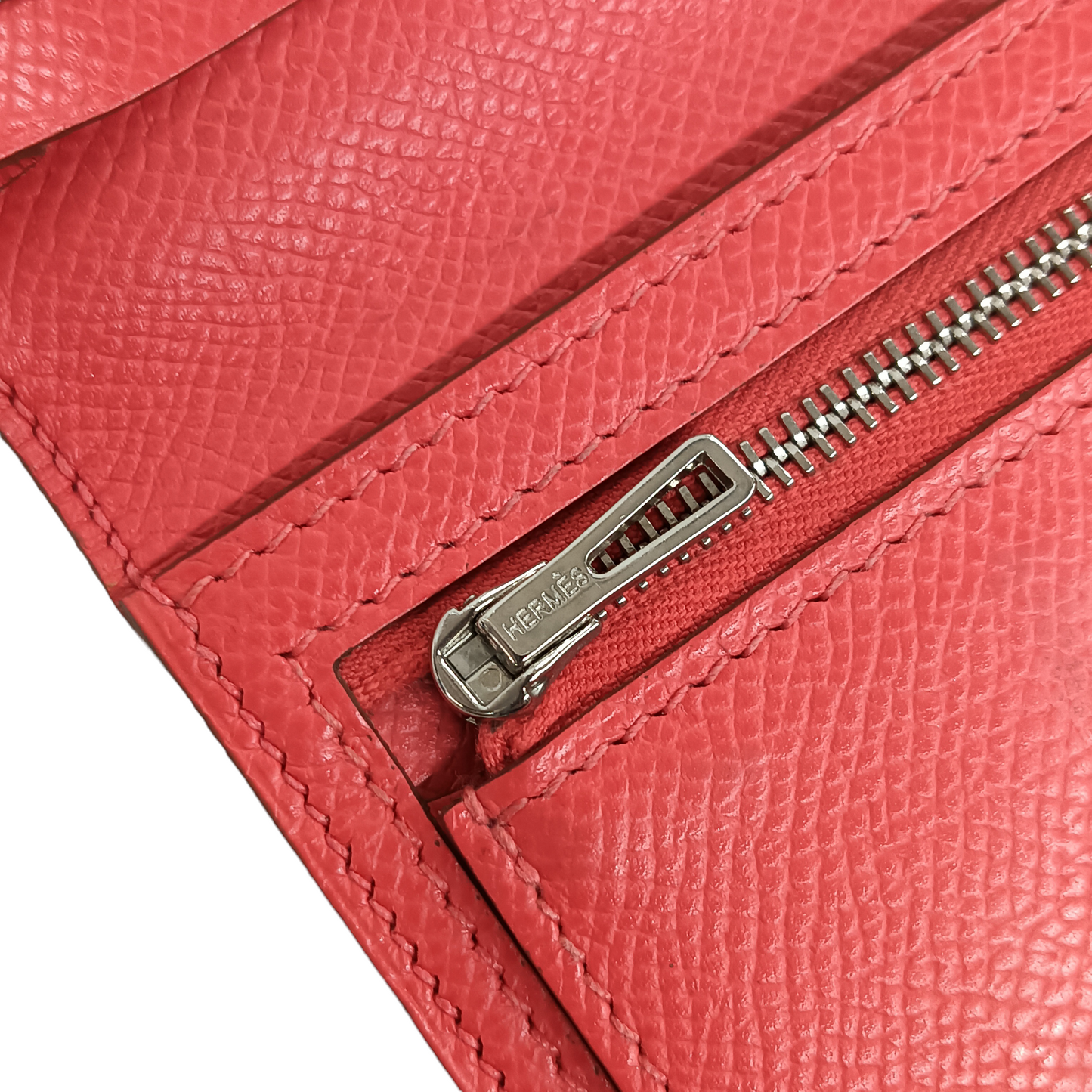 HERMES Wallet Bearn Pink Damage/Stain P A 35V