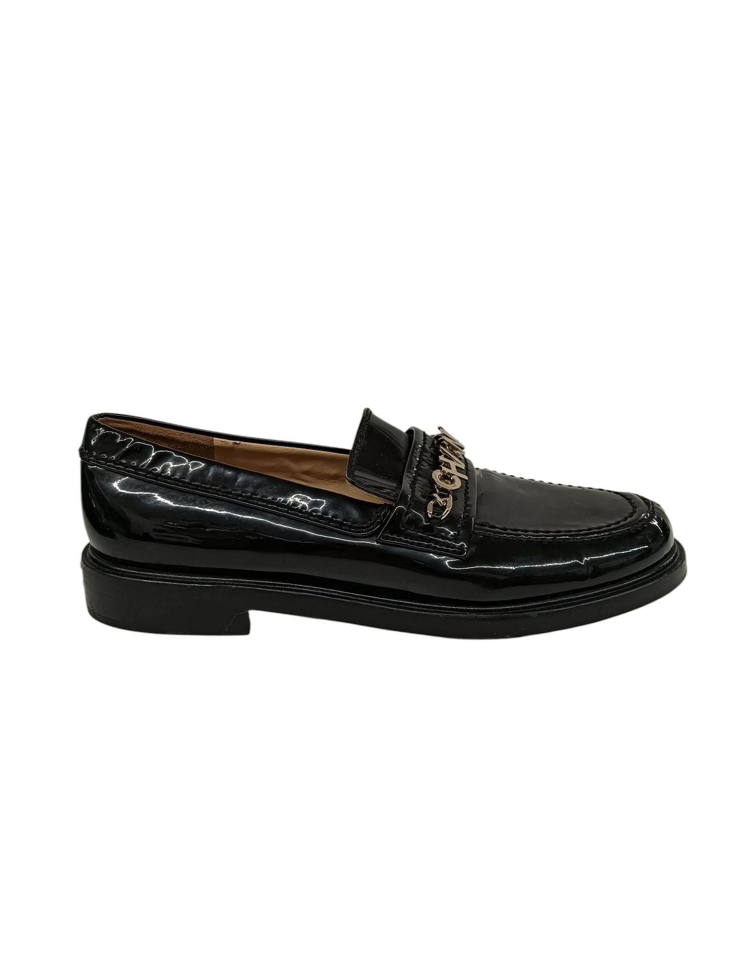 CHANEL Loafers Size 38 G37430 Lady's Black