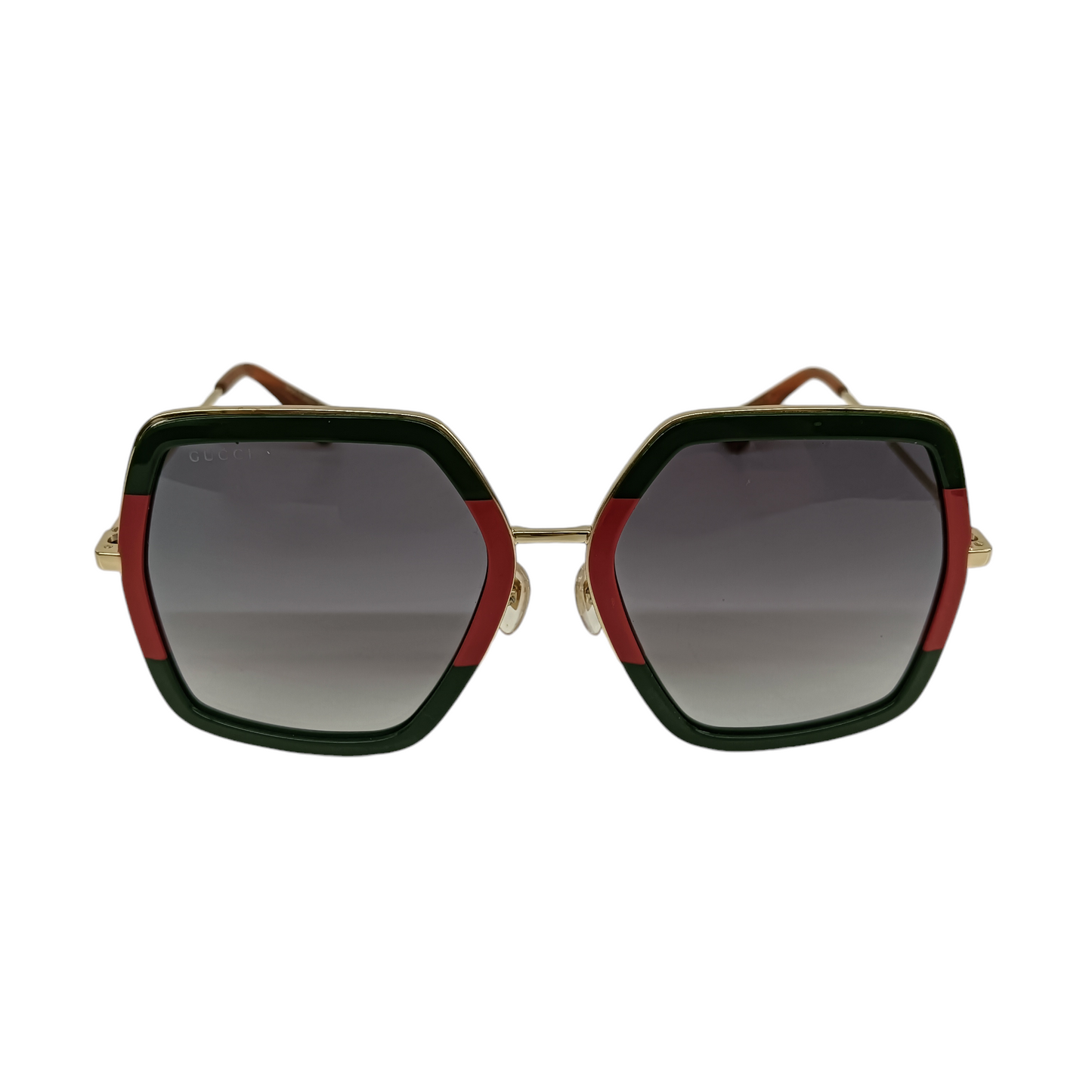 GUCCI Sunglasses GG0106S Green/Red/Gold