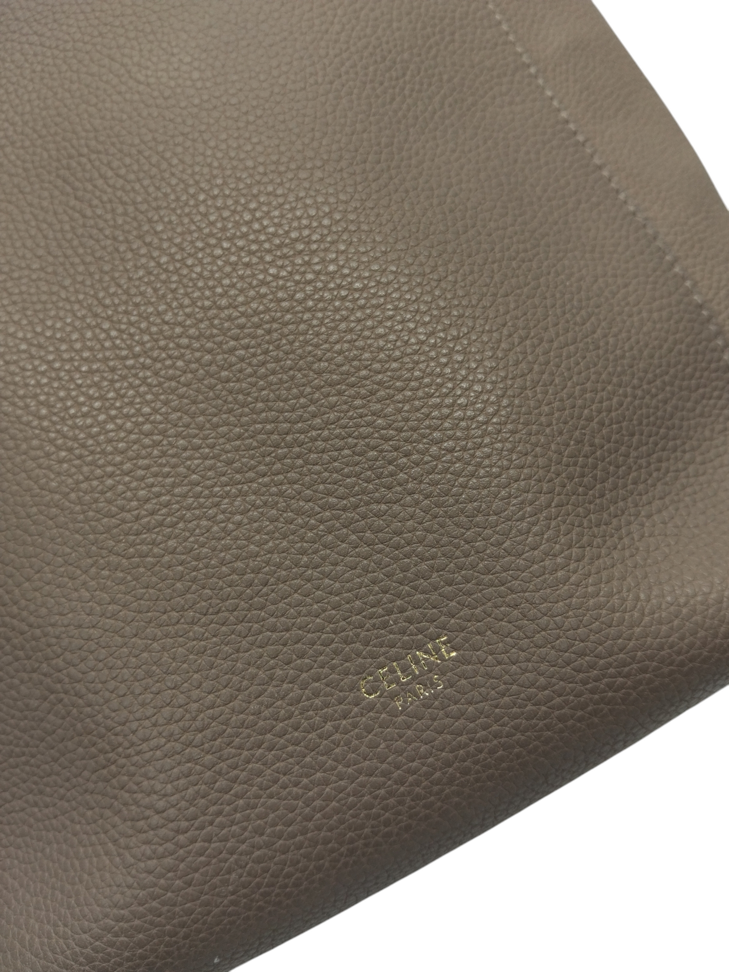 CELINE SHOULDER BAG SANGLE SMALL W CU0182 BEIGE RANK (C) STAIN/DAMAGE