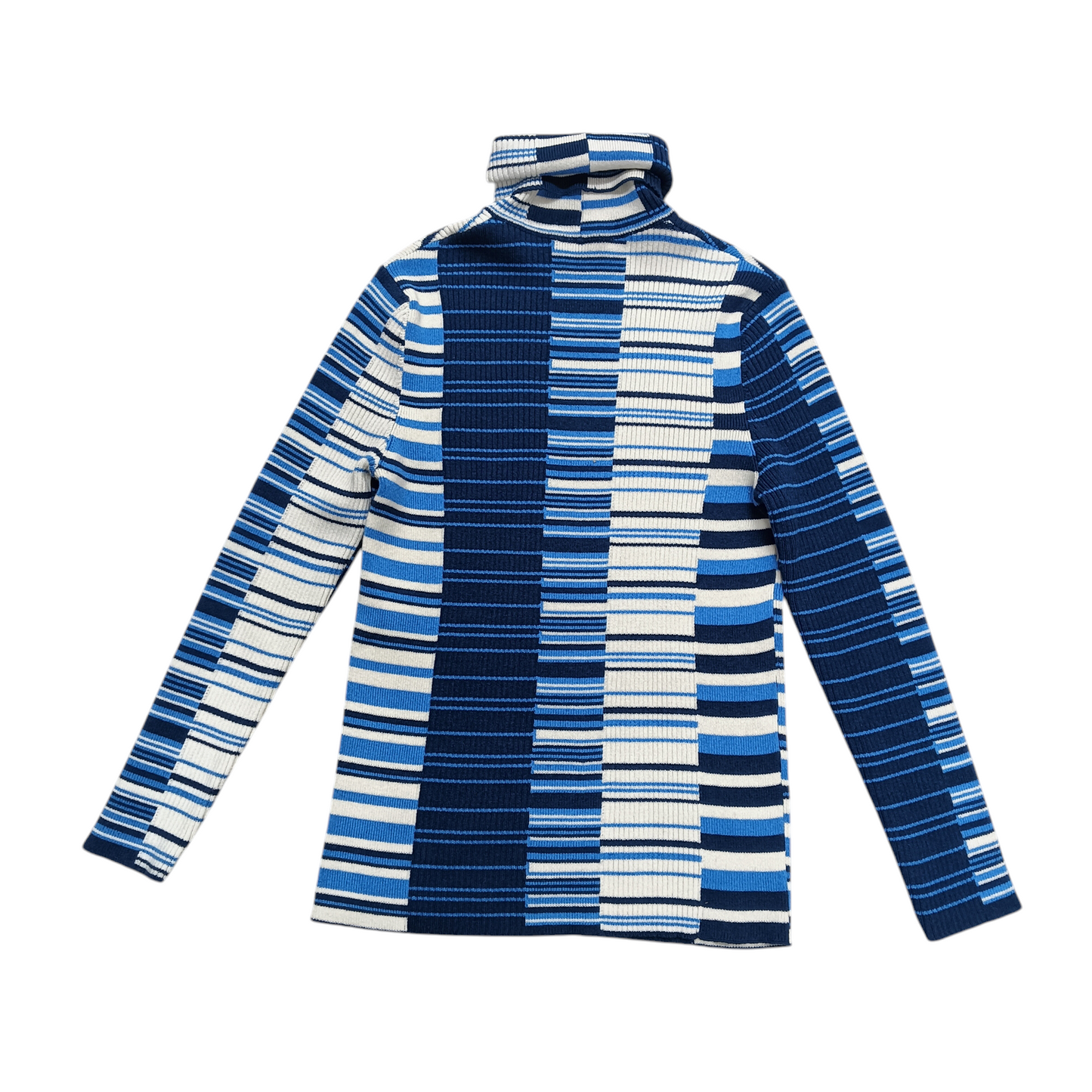 CHANEL High Neck Knit Lady's Size 38 Blue P62152K47538