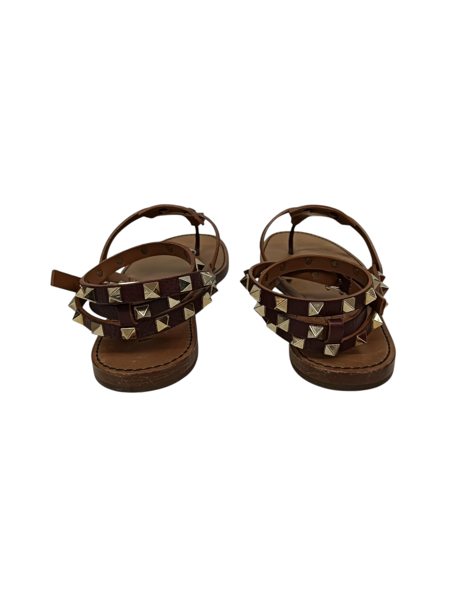VALENTINO Sandal Size 36.5 GWS00534 Lady's Burgundy/Brown