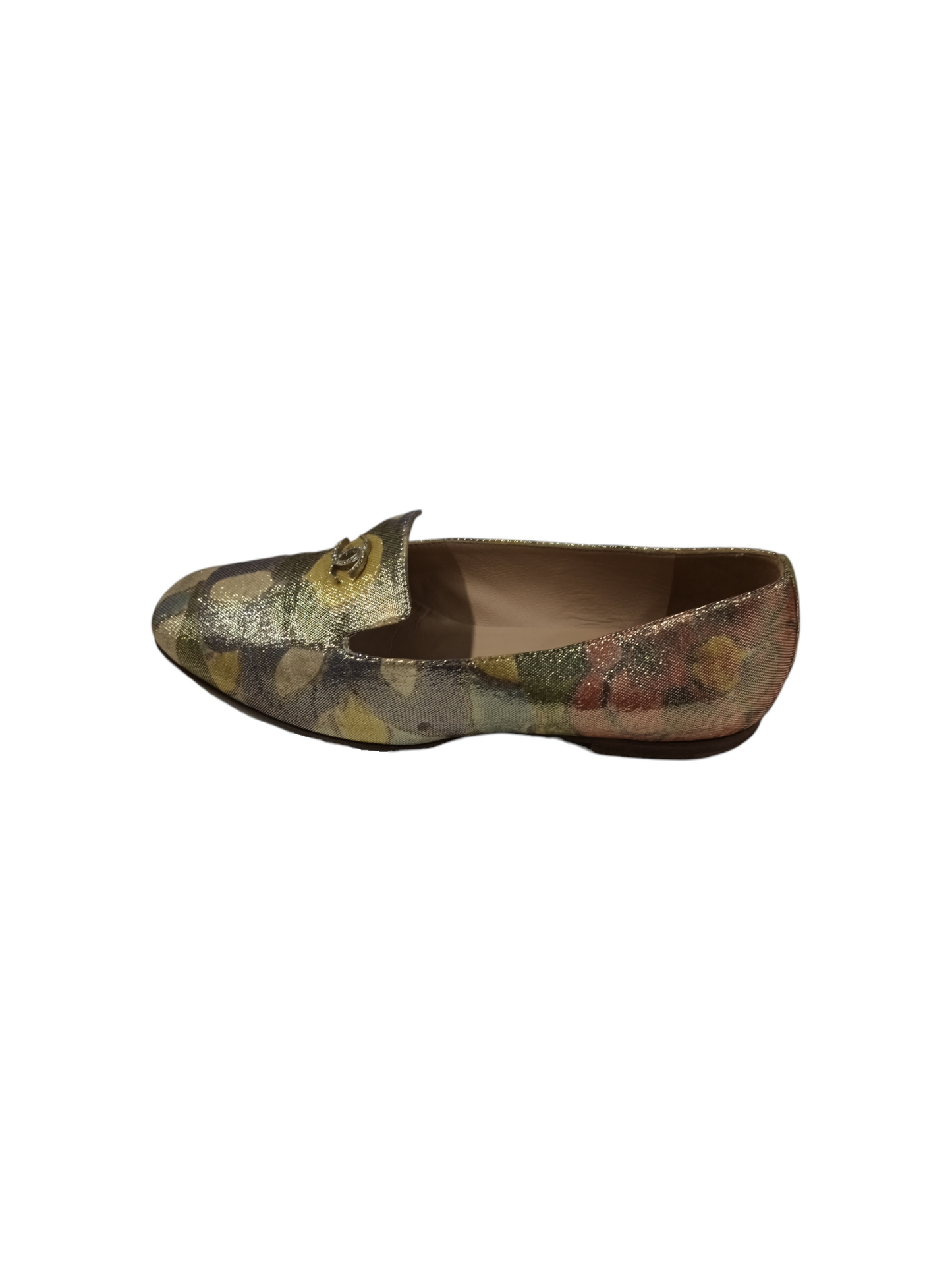 CHANEL Flat Shoes Beige 35.5 Rank B