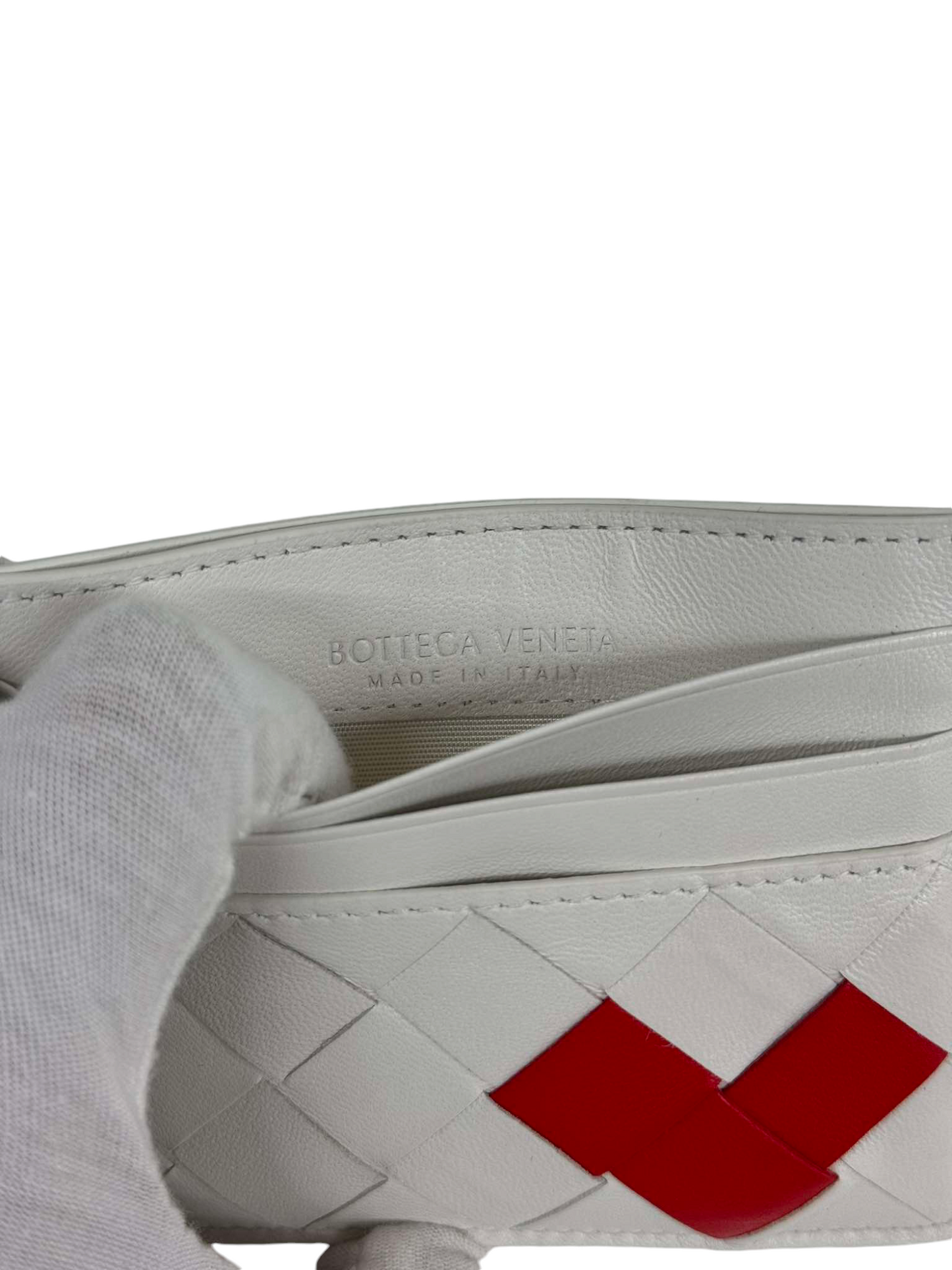 BOTTEGA VENETA Card Case A00600575Q White/Red MiniHeart