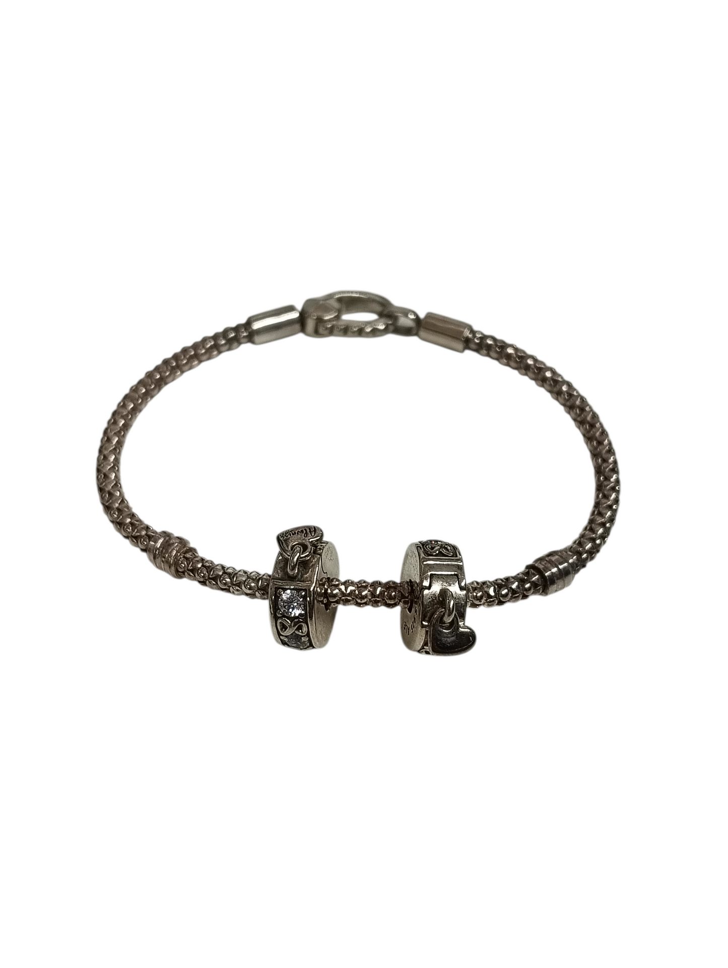 PANDORA Studded chain sterling with cham 2p