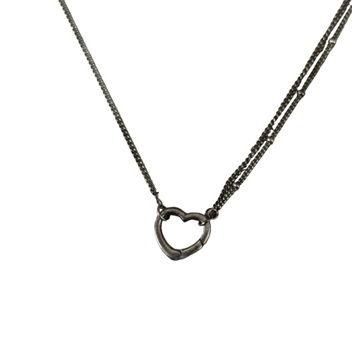PANDORA NECKLACE LONG HEART SILVER