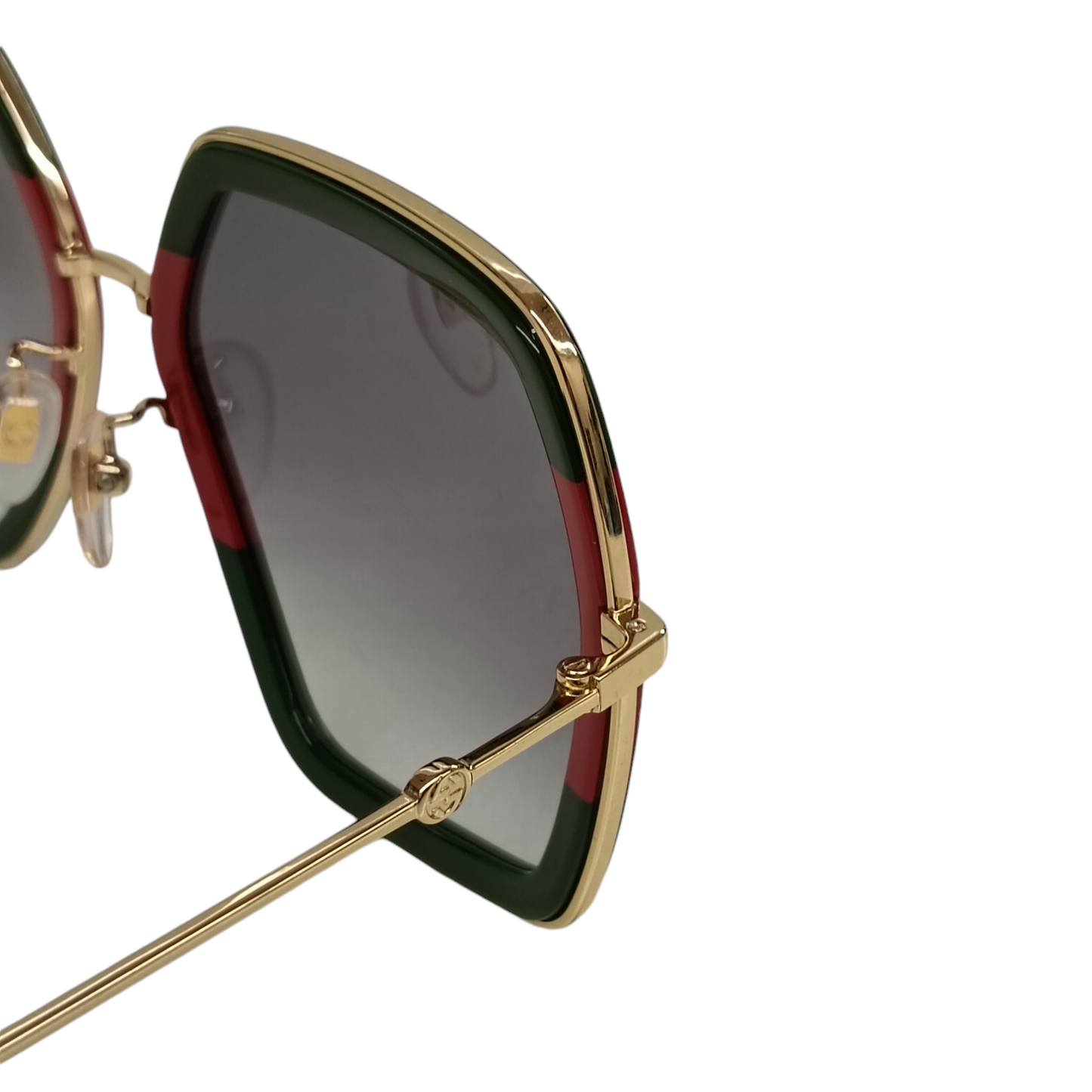 GUCCI Sunglasses GG0106S Green/Red/Gold