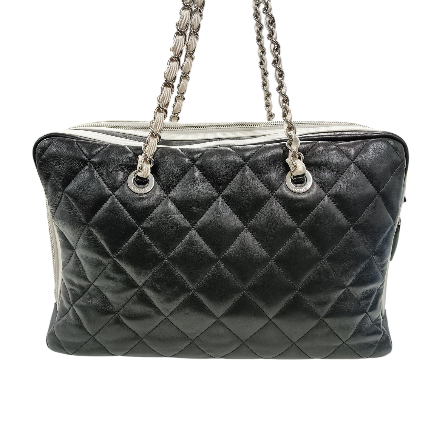 CHANEL Boston Bag 13139267 Black/White