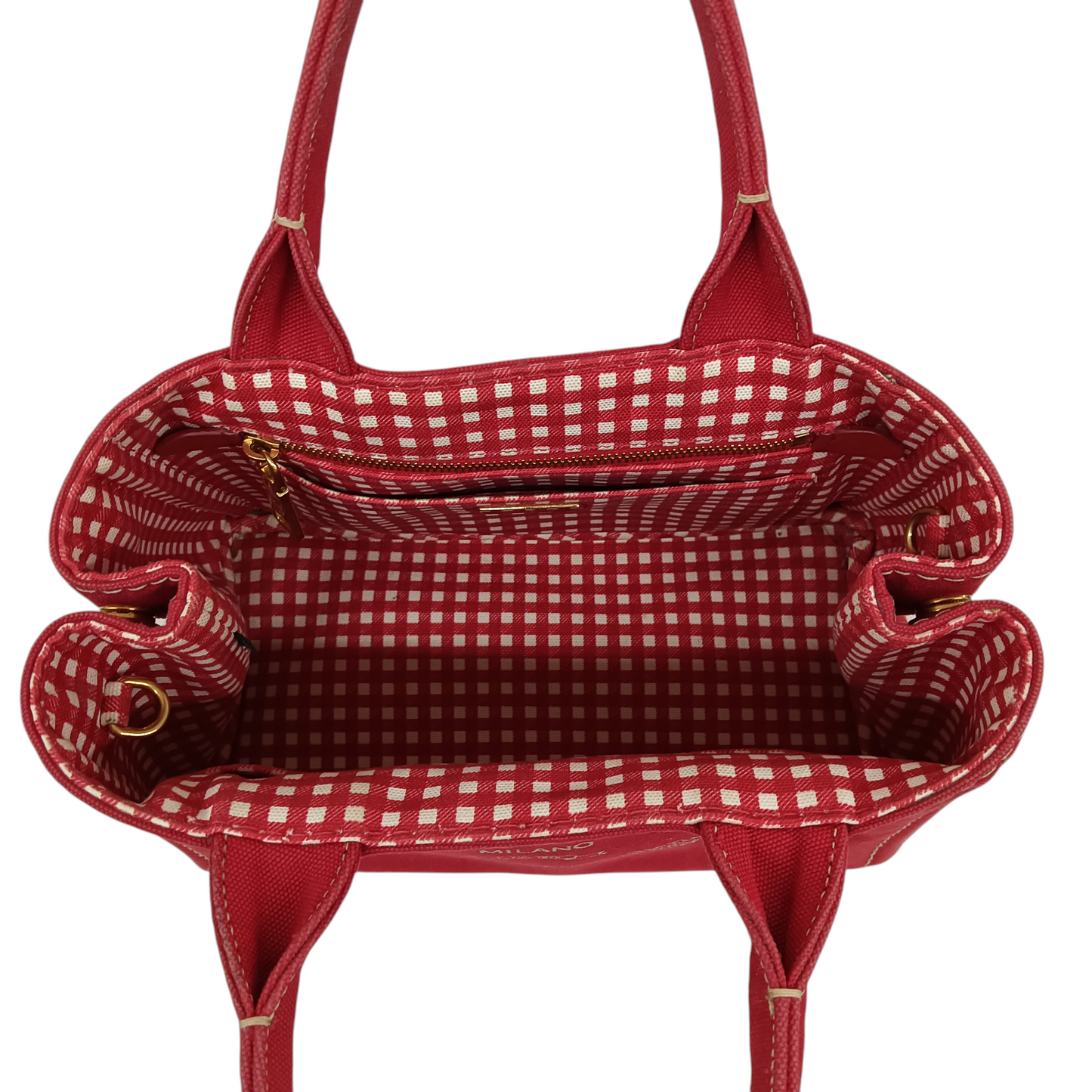 PRADA 2WAY Bag Canapa 1BG439 Rank B Red 204 With out Starp