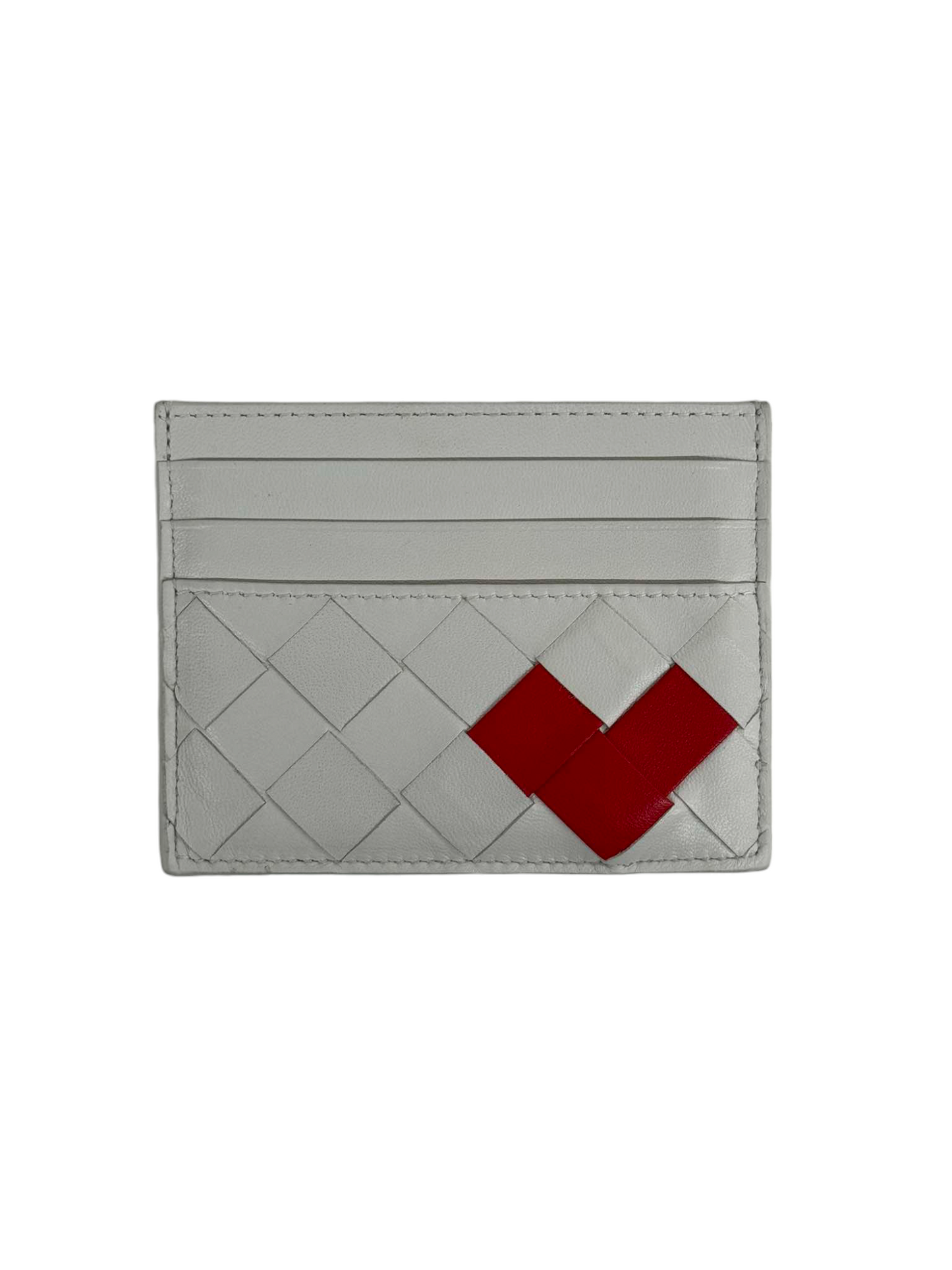 BOTTEGA VENETA Card Case A00600575Q White/Red MiniHeart