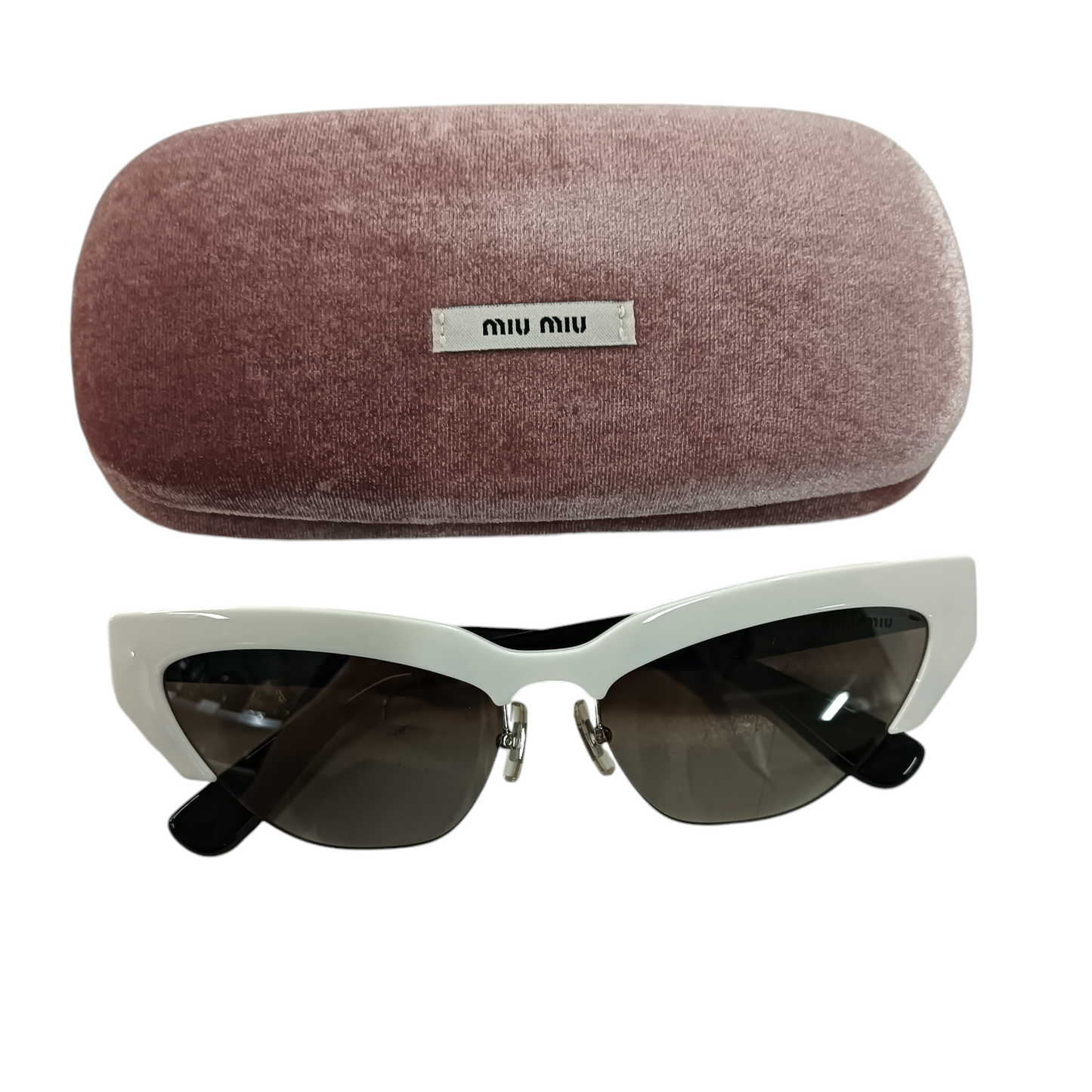 MIU MIU SUNGLASSES WHITE/BLACK