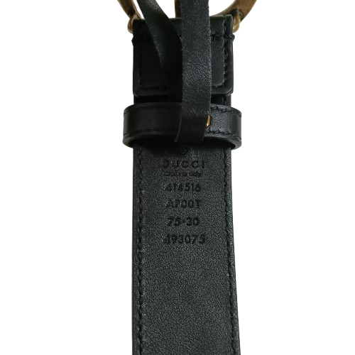 GUCCI Belt Black And Gold **Scratch 414516
