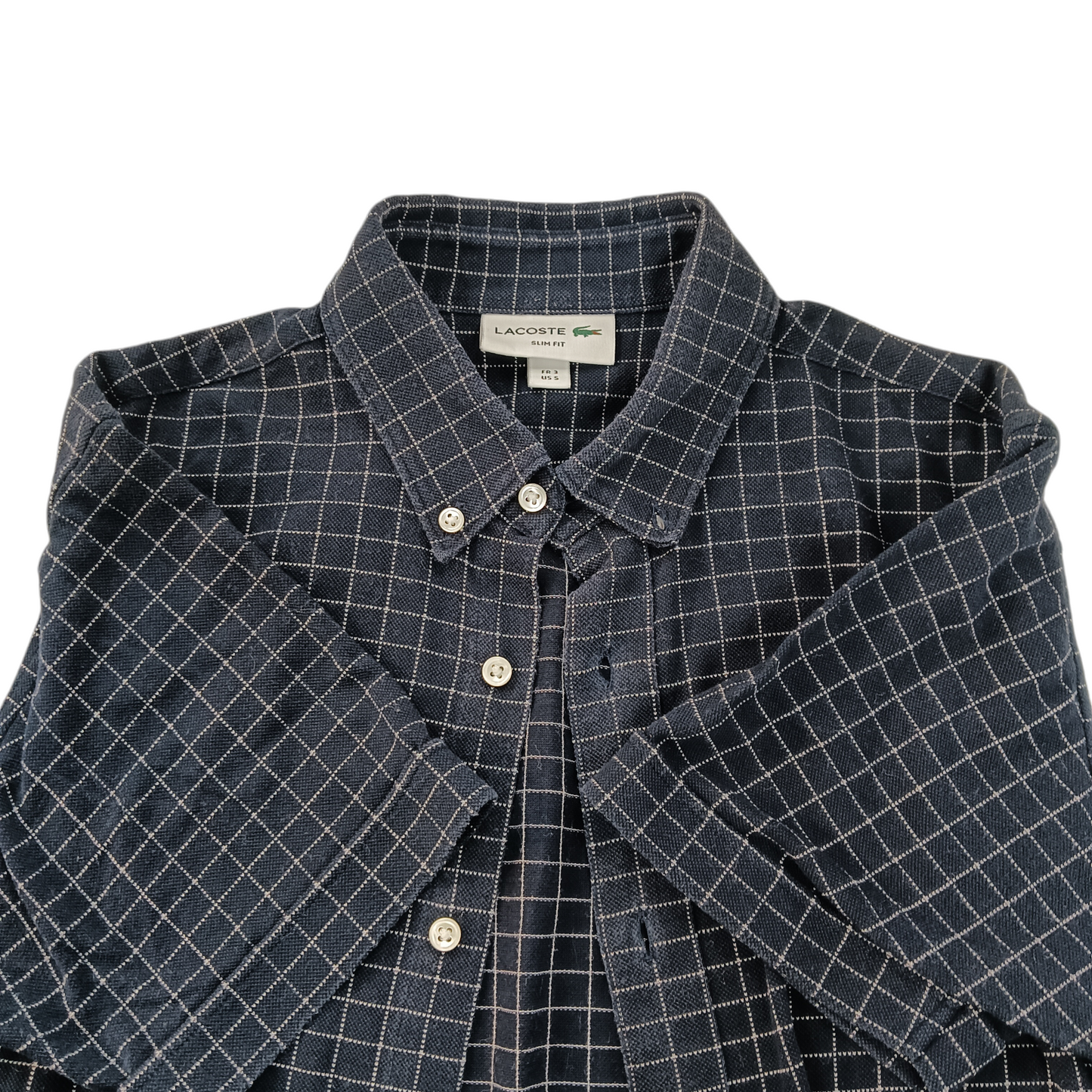 LACOSTE BUTTON DOWN SHIRT MENS SIZE S NAVY