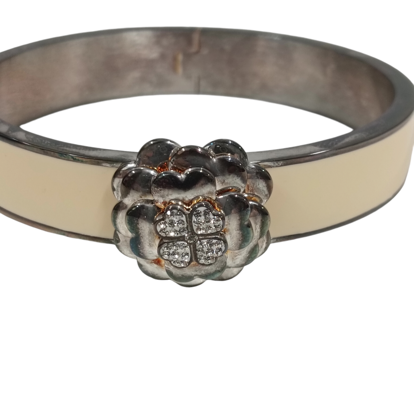 FOLLI FOLLIE BANGLE IVORY/SILVER CLOVER