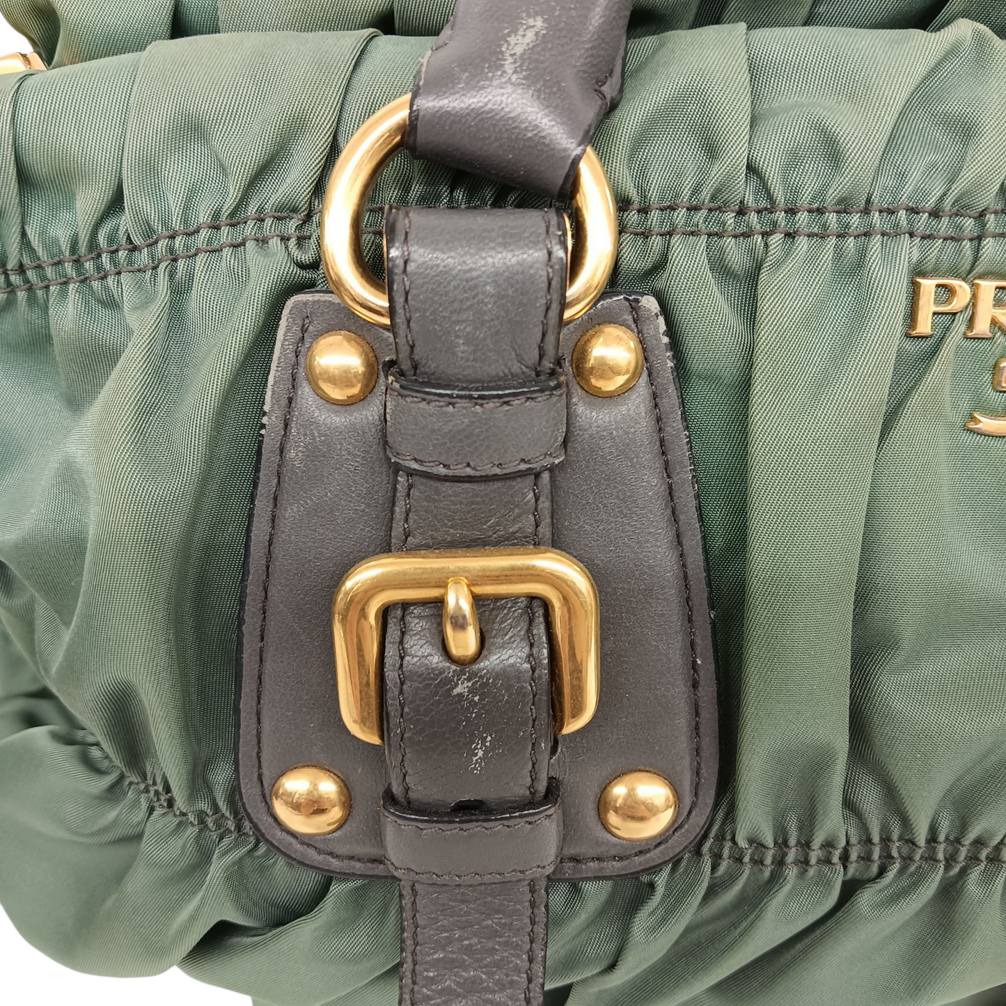PRADA 2Way Bag Green 165 Without Starp