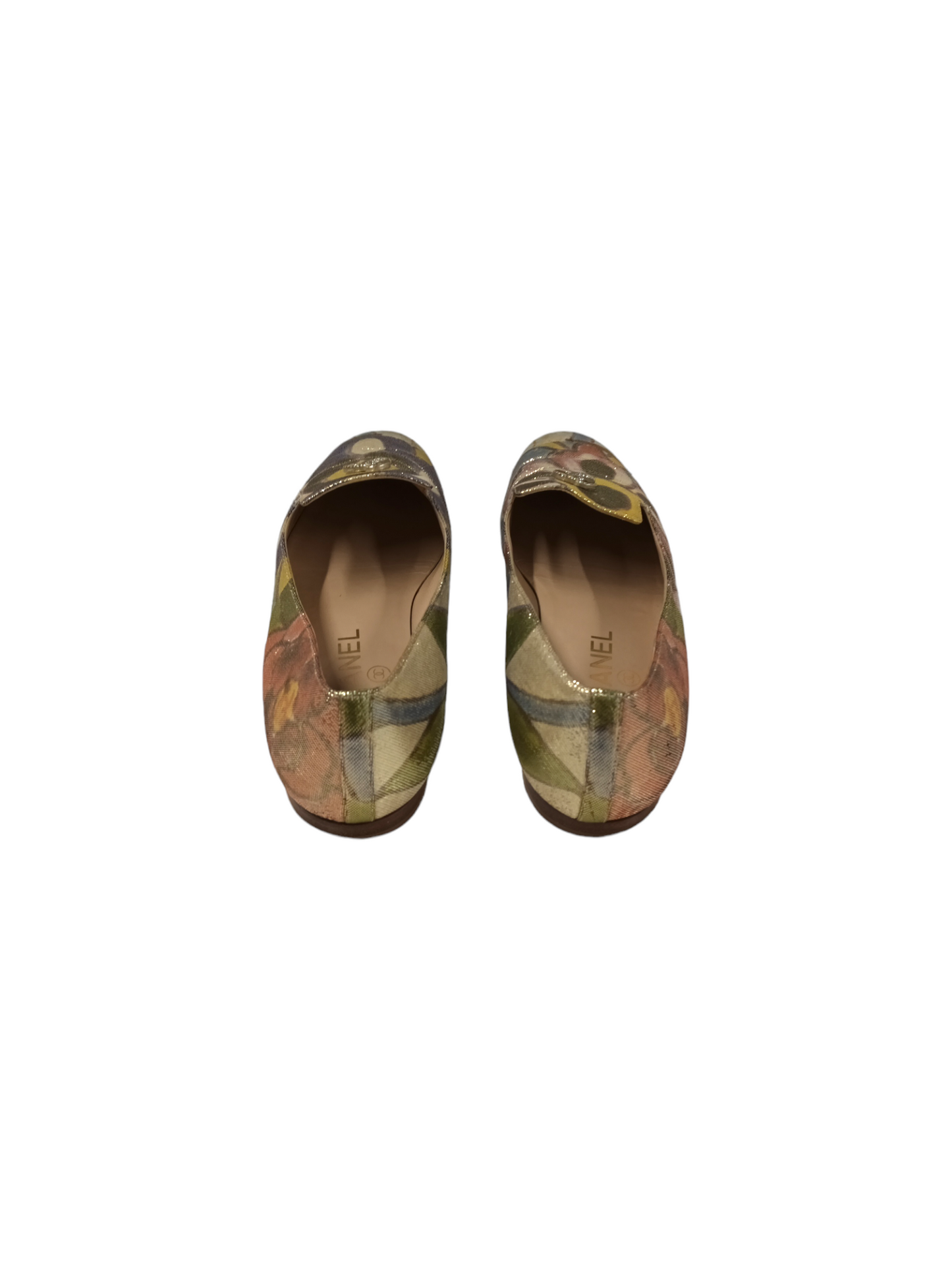 CHANEL Flat Shoes Beige 35.5 Rank B