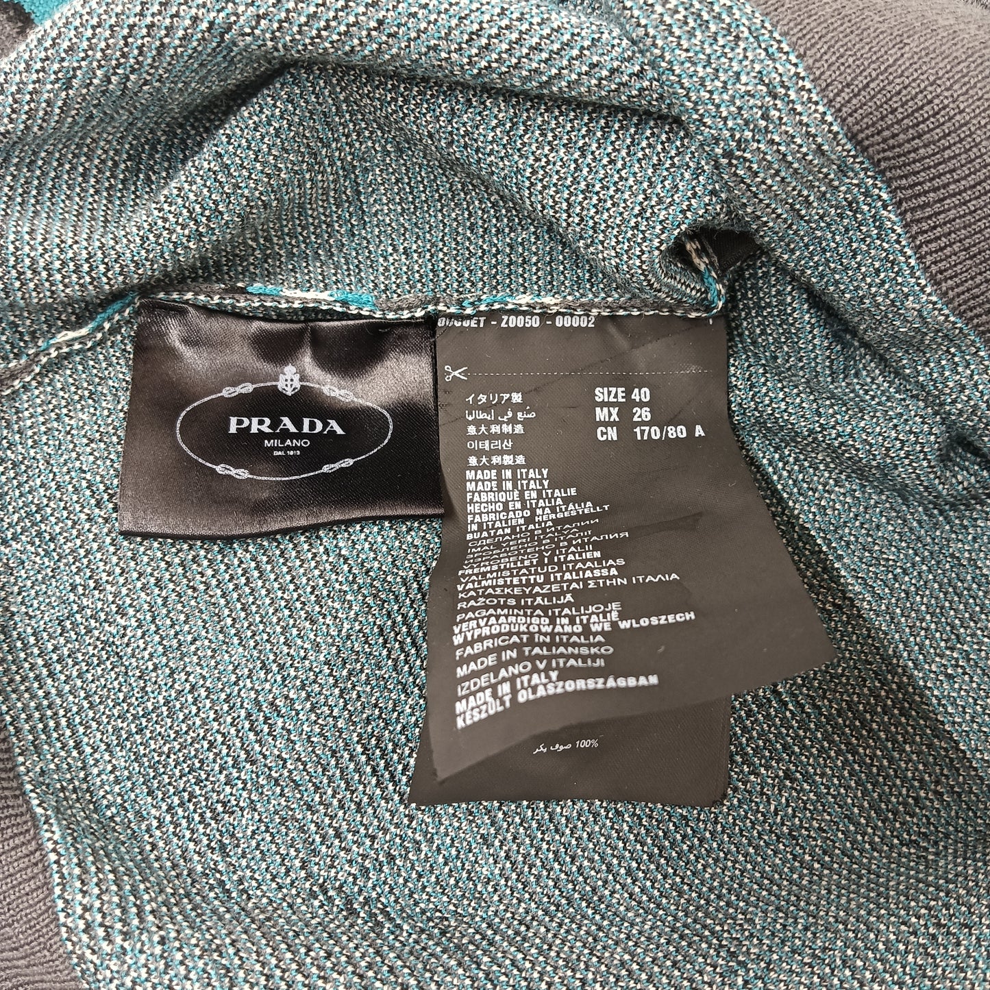 PRADA Knitwear 40 Lady's Gray/Blue AMA2 2015 383
