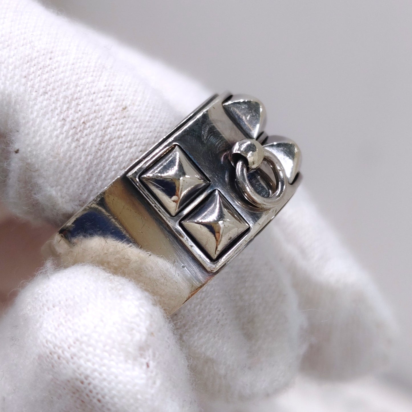HERMES Ring AG925 #59 Collier Dchien *Scratch Rank B