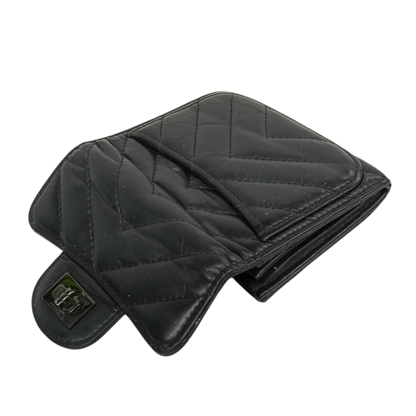 CHANEL Card Case Rack C Black Damage 25693603