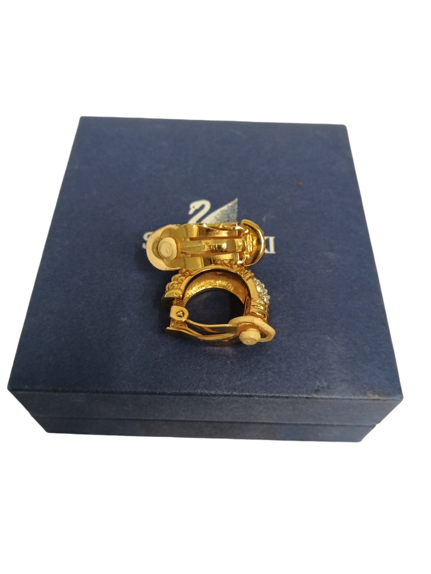 SWAROVSKI PIERCED EARRING GOLD RANK(B)