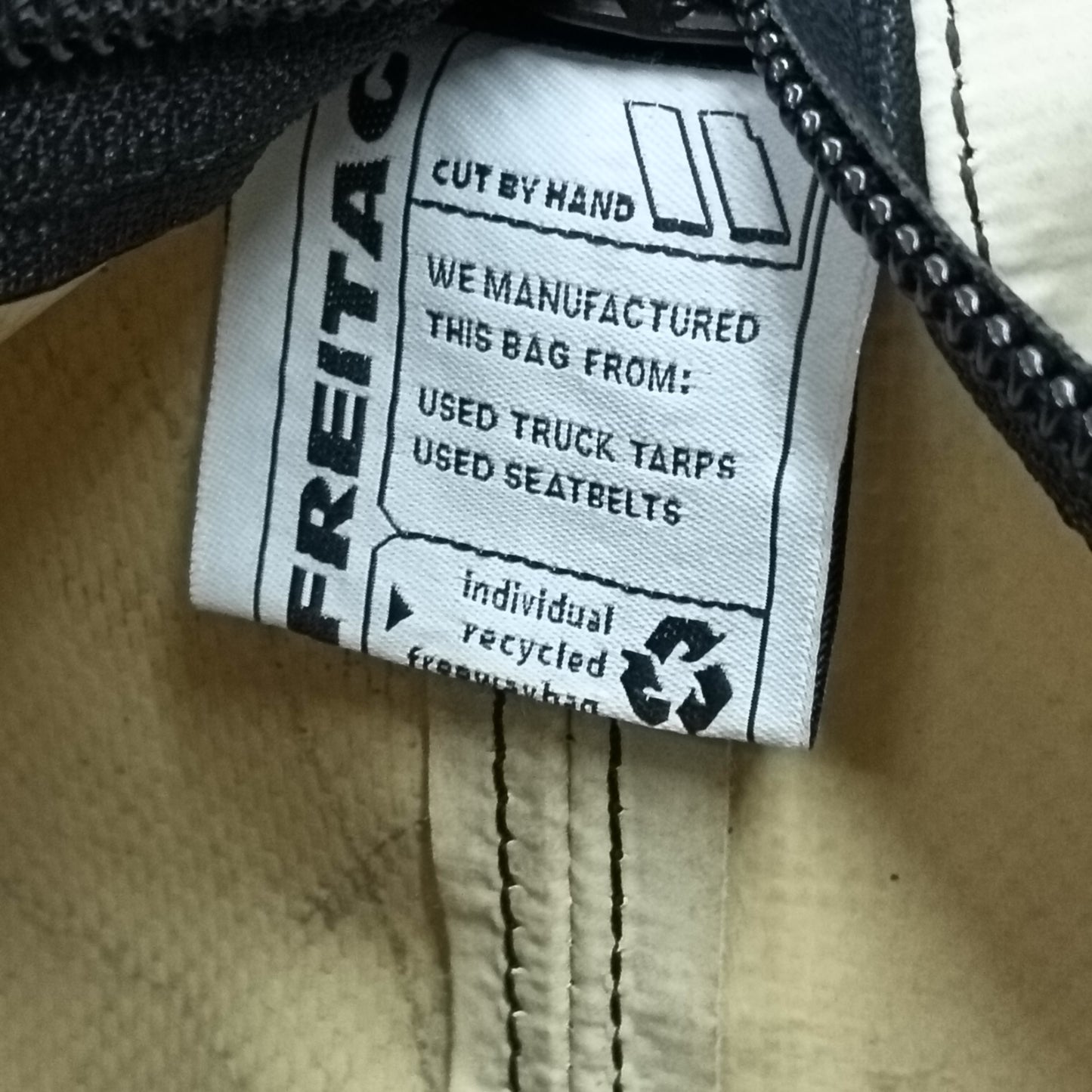 FREITAG Carry Bag F733 ZIPPELIN Rank C Beige/Green Sticky