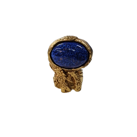 Yves Saint Laurent Ring Gold/Navy Arty Vintage