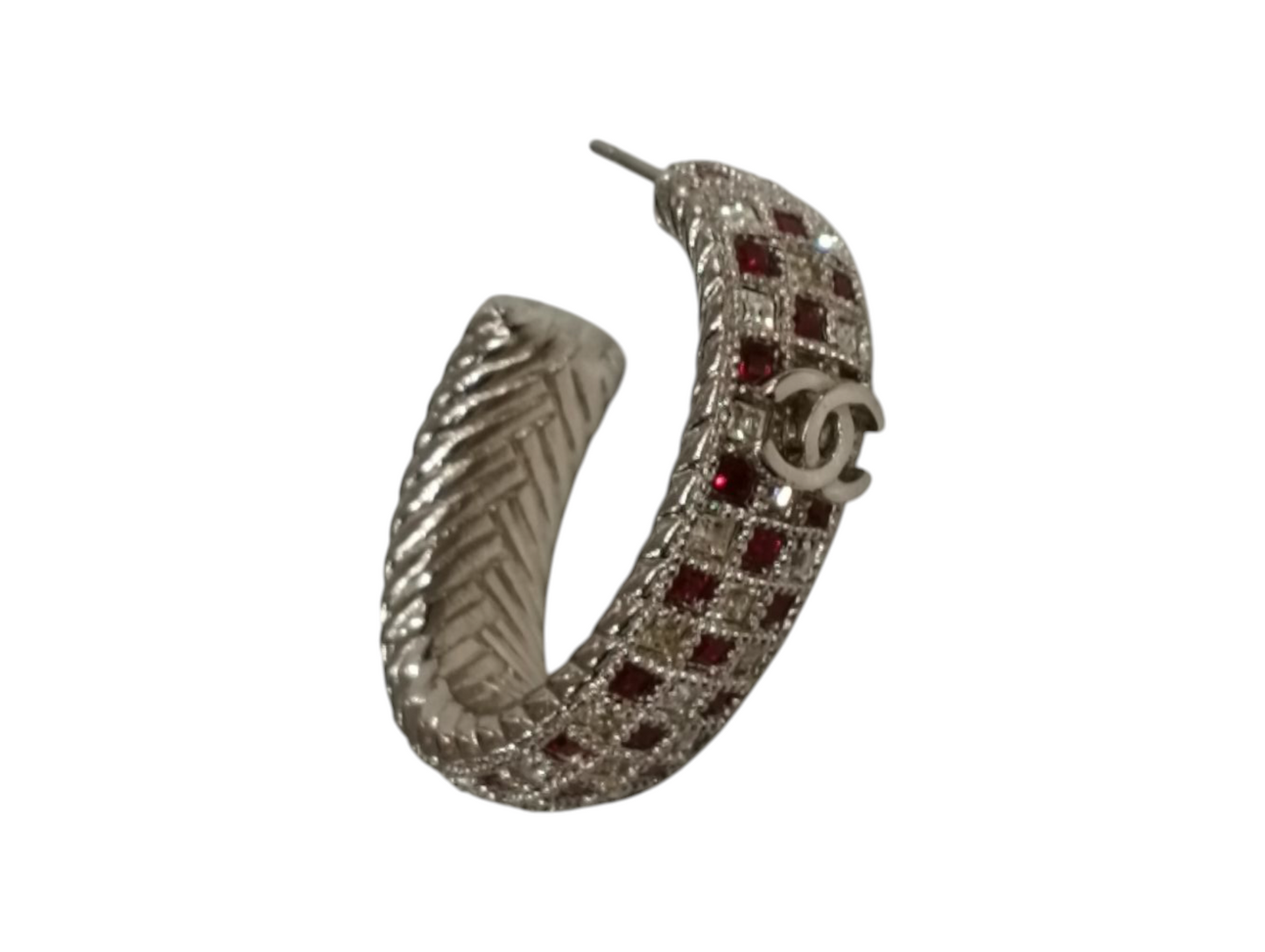CHANEL Earring Sliver/Red
