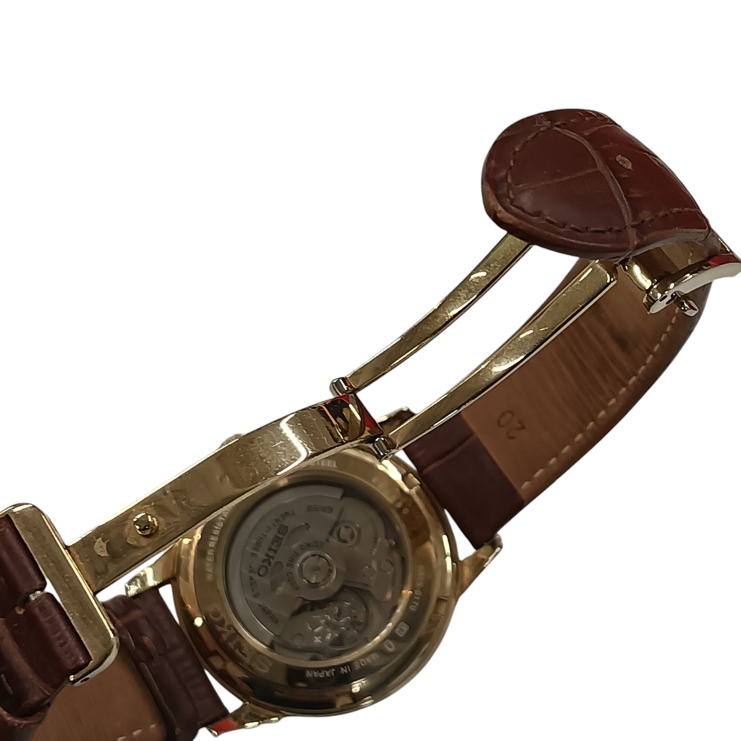 SEIKO 6R15-01T0 Wrist Watch Gold/Brown
